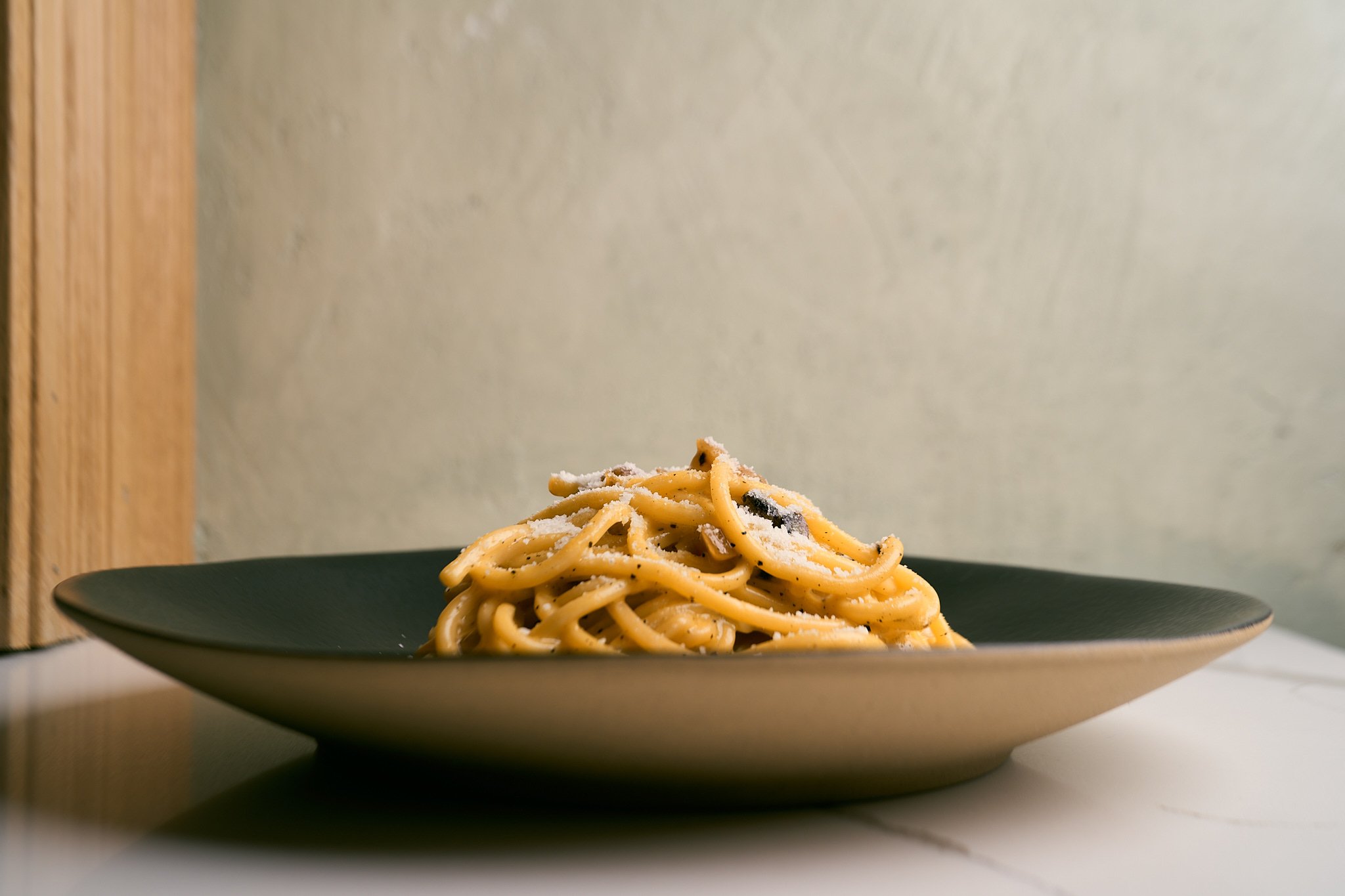 Homemade spaghetti in a plate