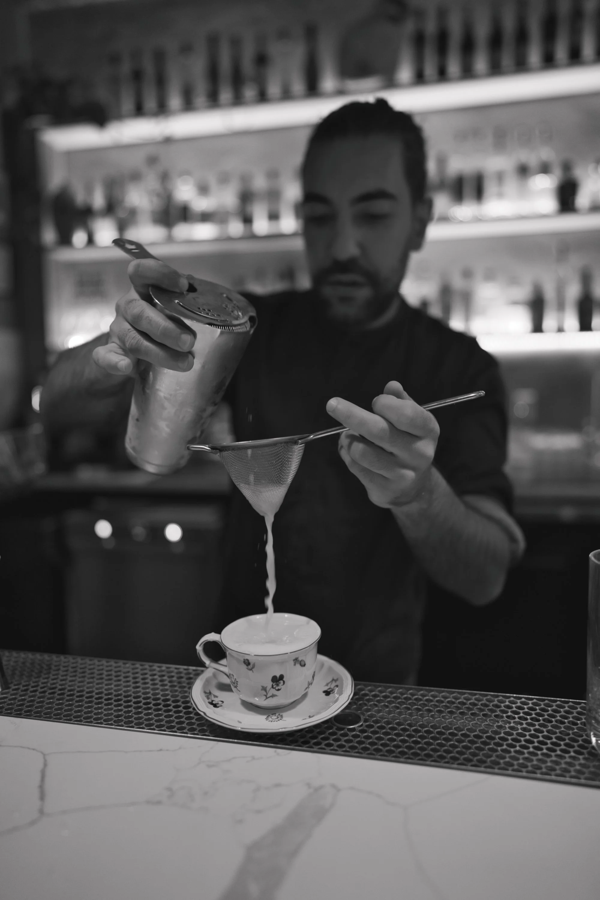 Pier making some hancrafted cocktails