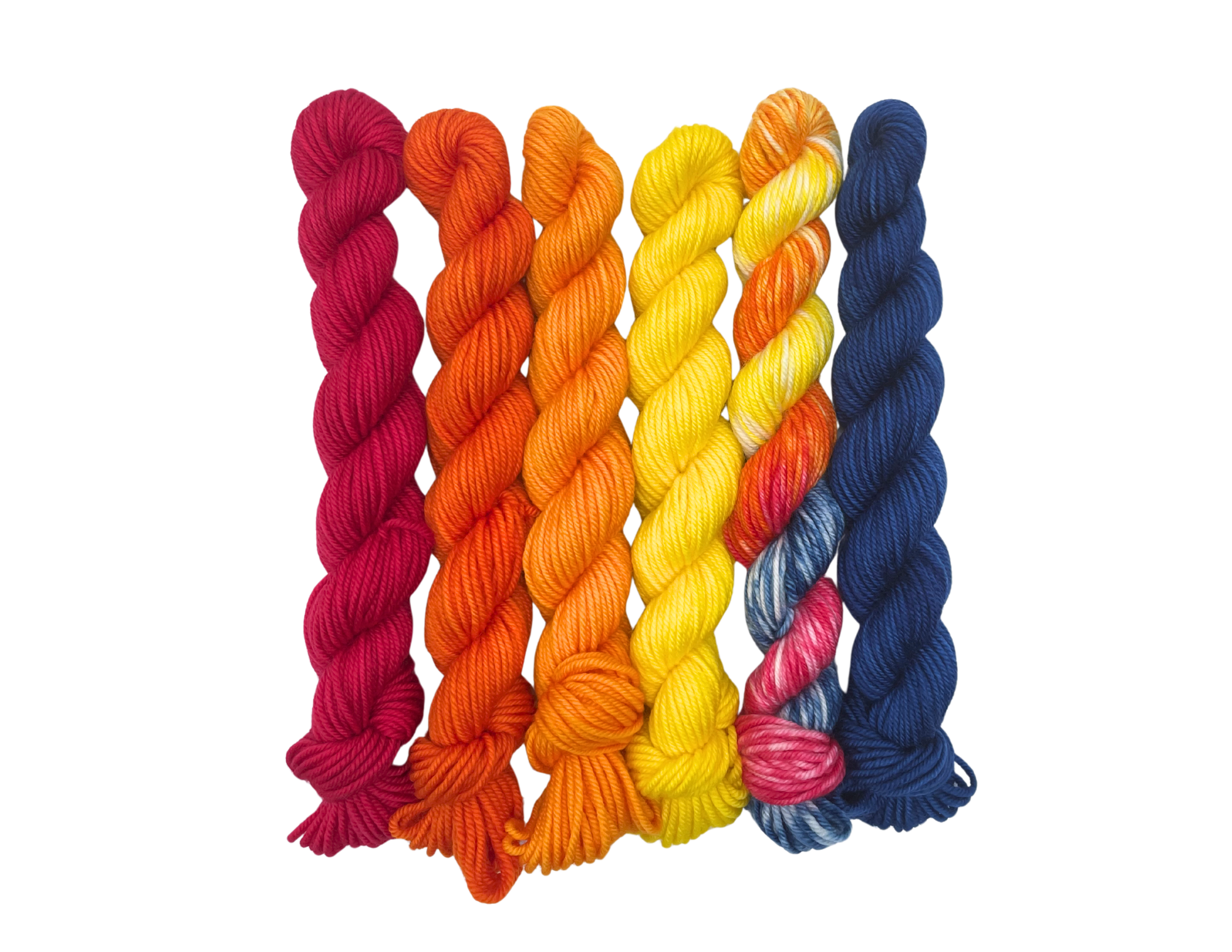 Set of 6 mini skeins in Houston Astros colors
