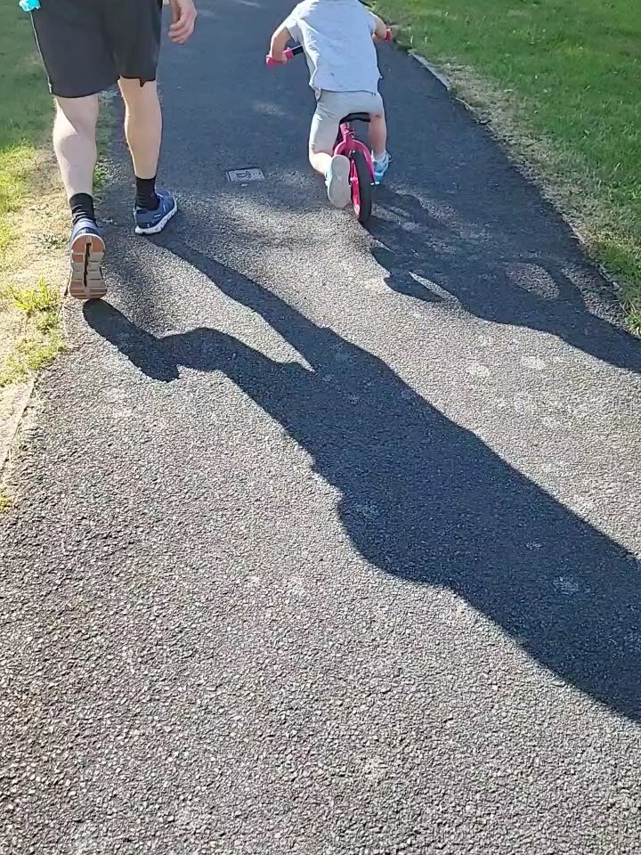 From balance bike to riding on her own on her first try! She needs to learn how to get on and off herself but the pedalling is getting there and her balance is amazing!