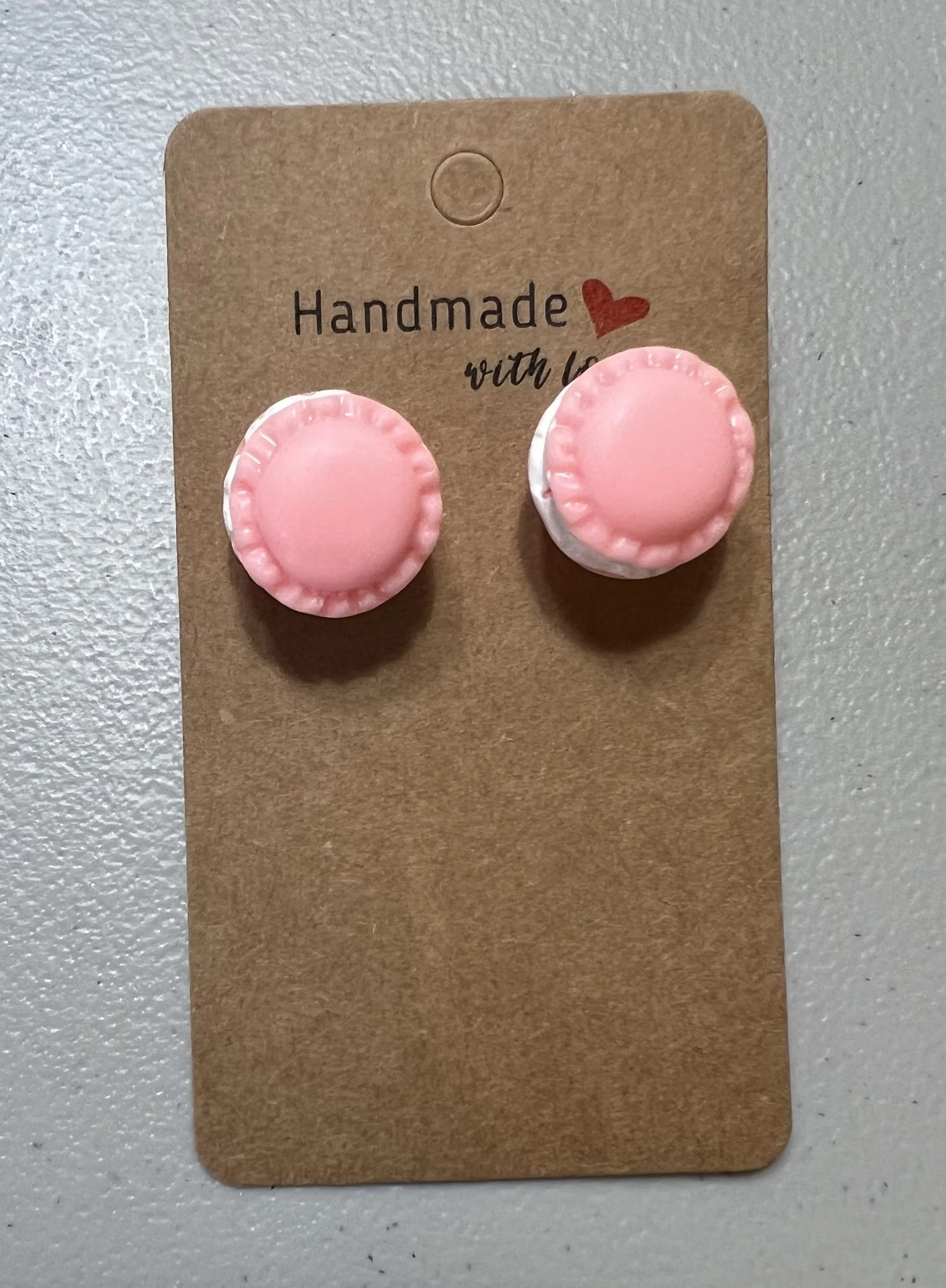 Pink Macaron Stud Earrings