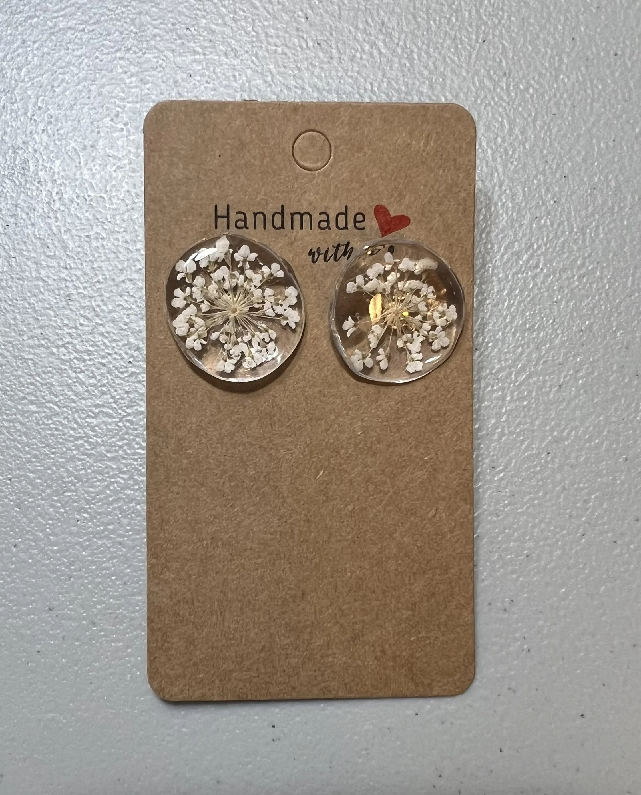 White Firework Flower Stud Earrings