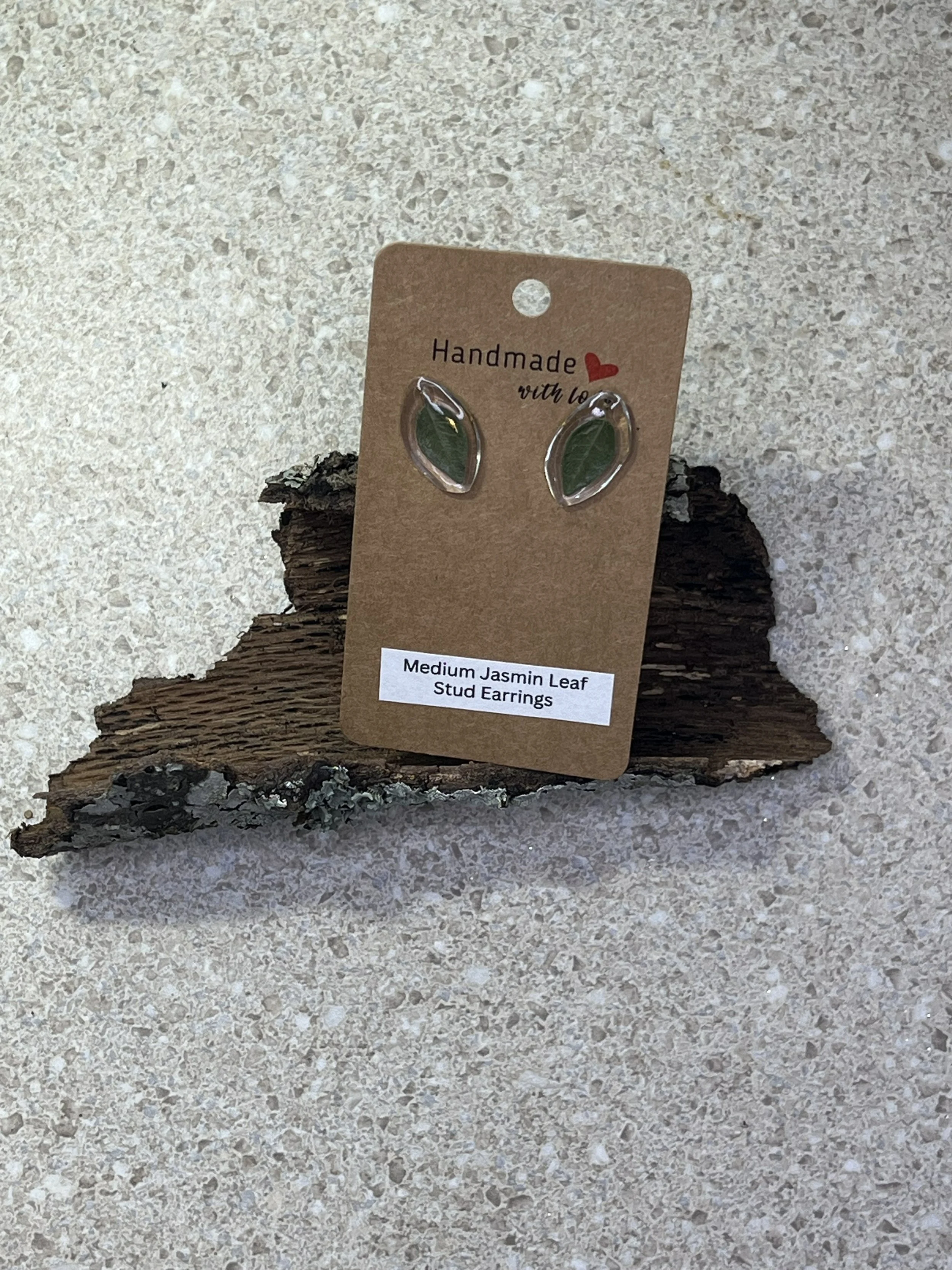 Medium Jasmine Leaf Stud Earrings