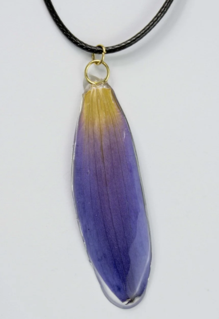 Blue Lotus Flower Petal Necklace