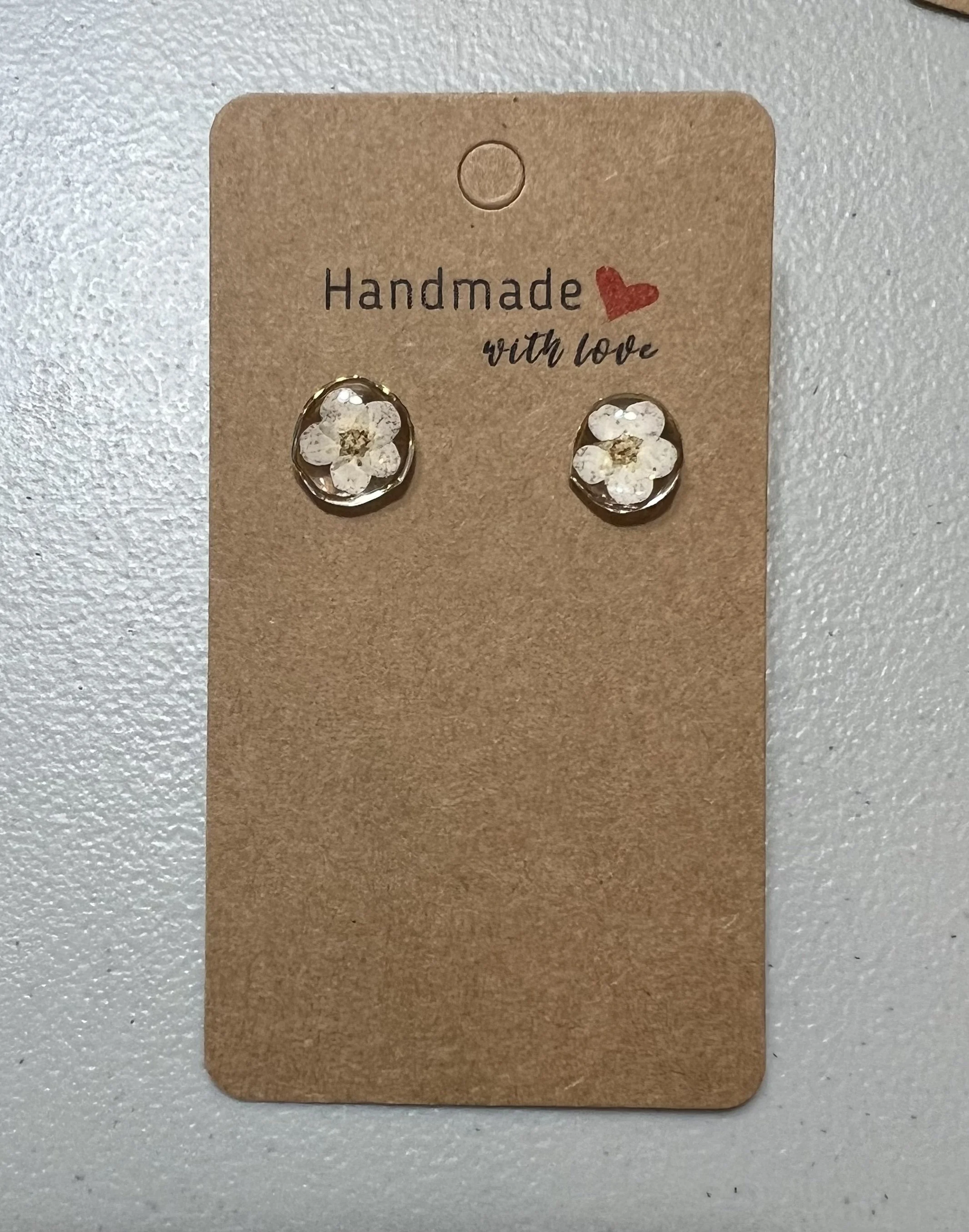 Small White Flower Stud Earring