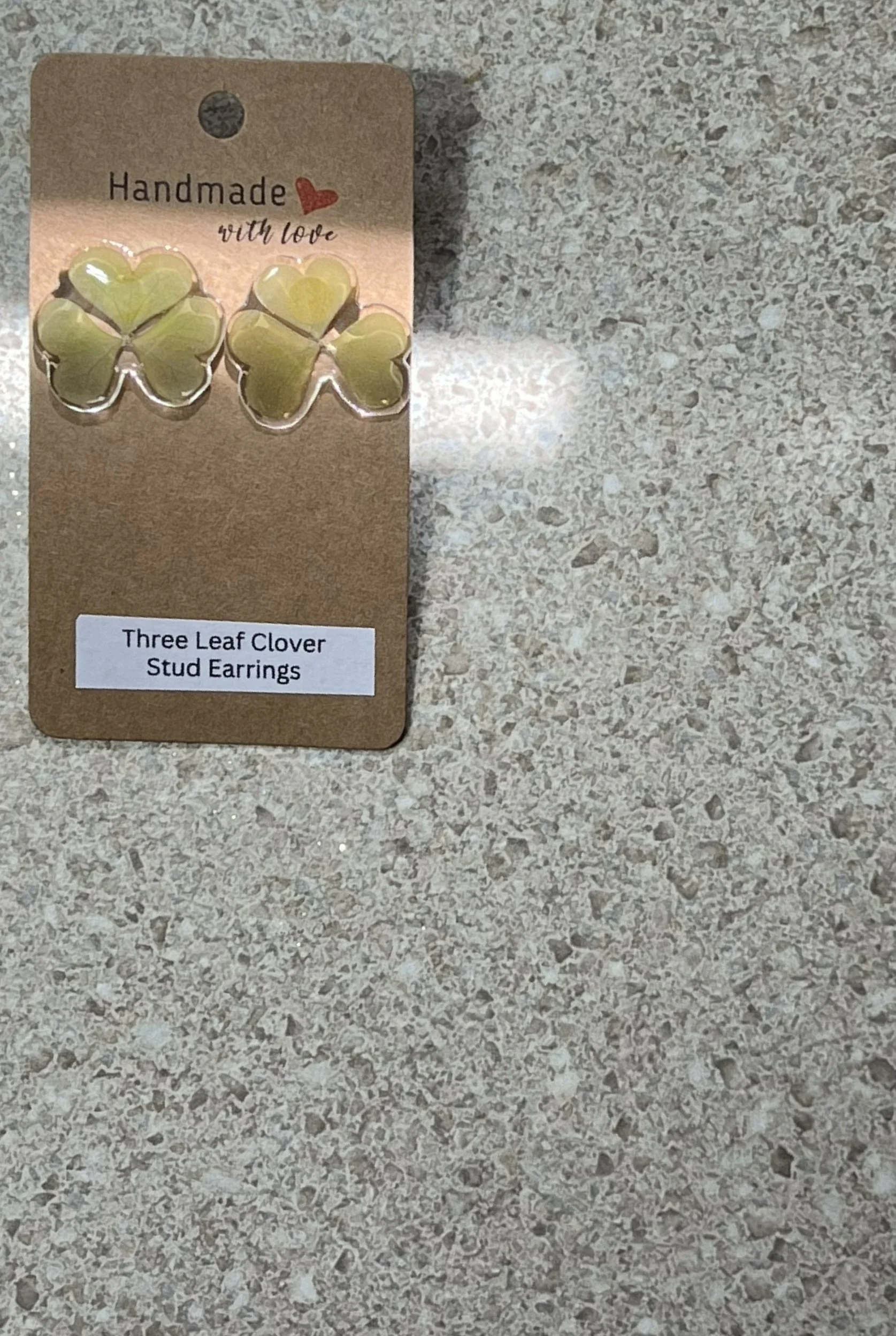 Medium Three Leaf Clover Stud Earrings