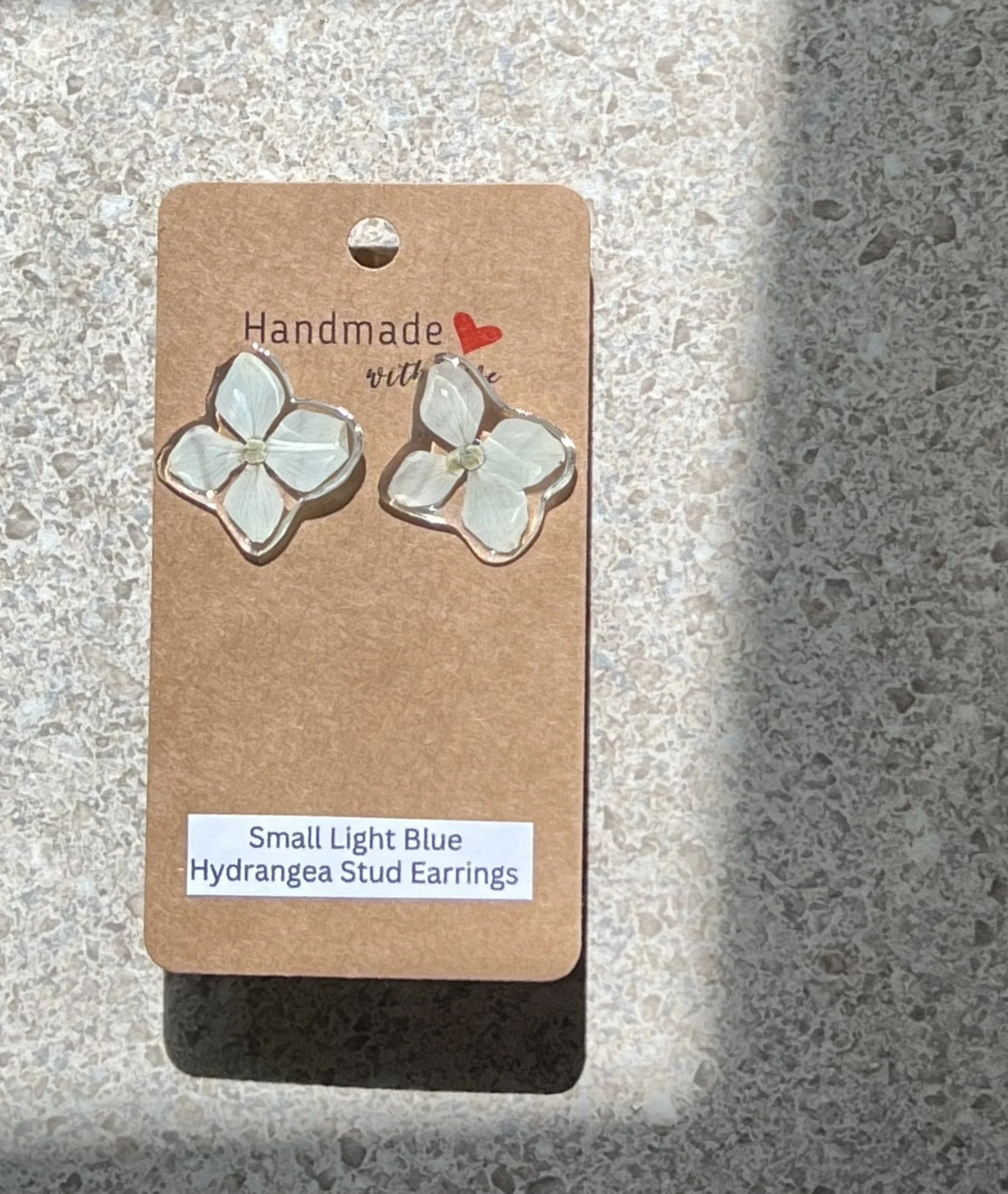 Small Light Blue Hydrangea Stud Earrings
