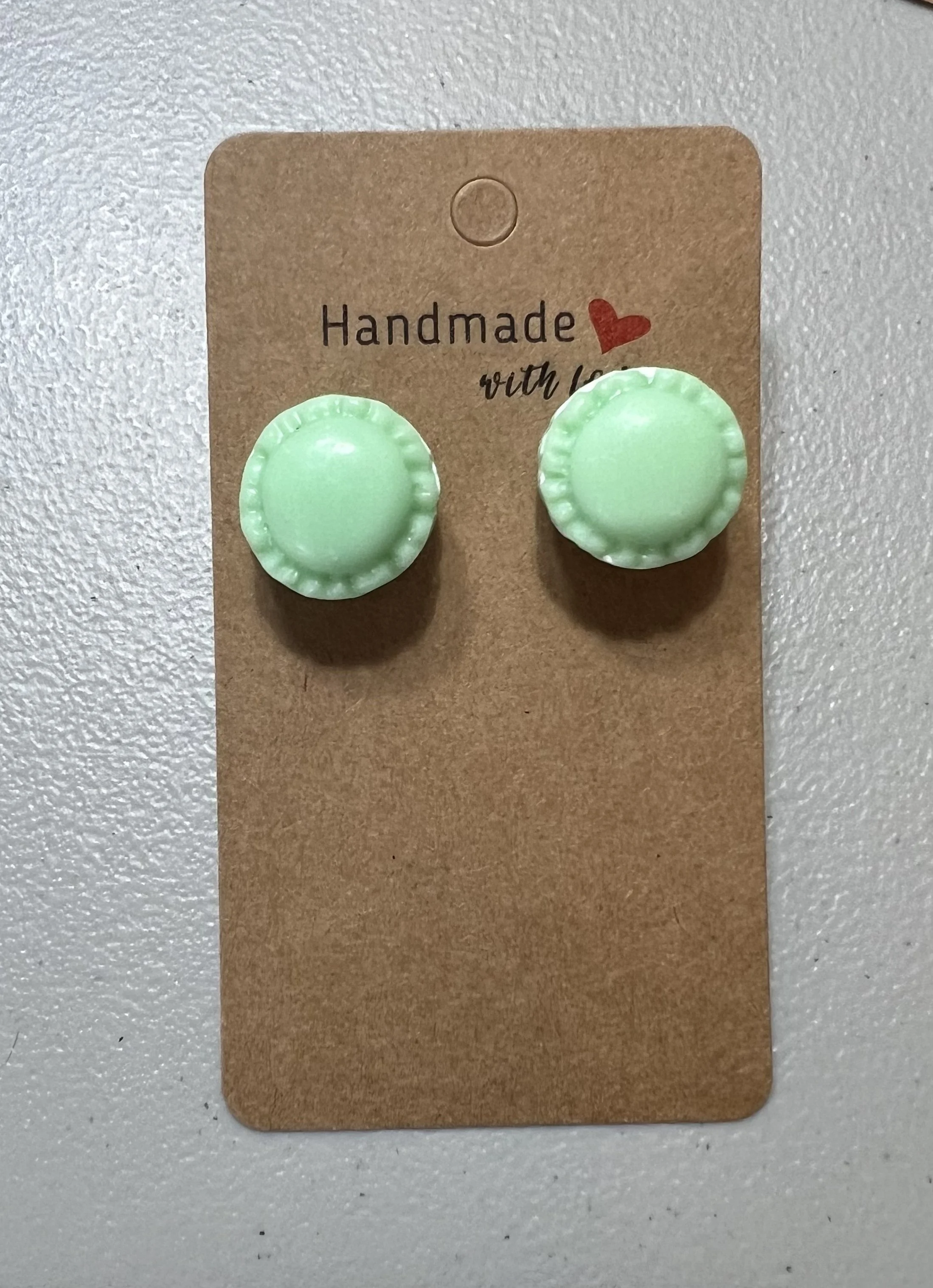 Green Macaron Stud Earrings