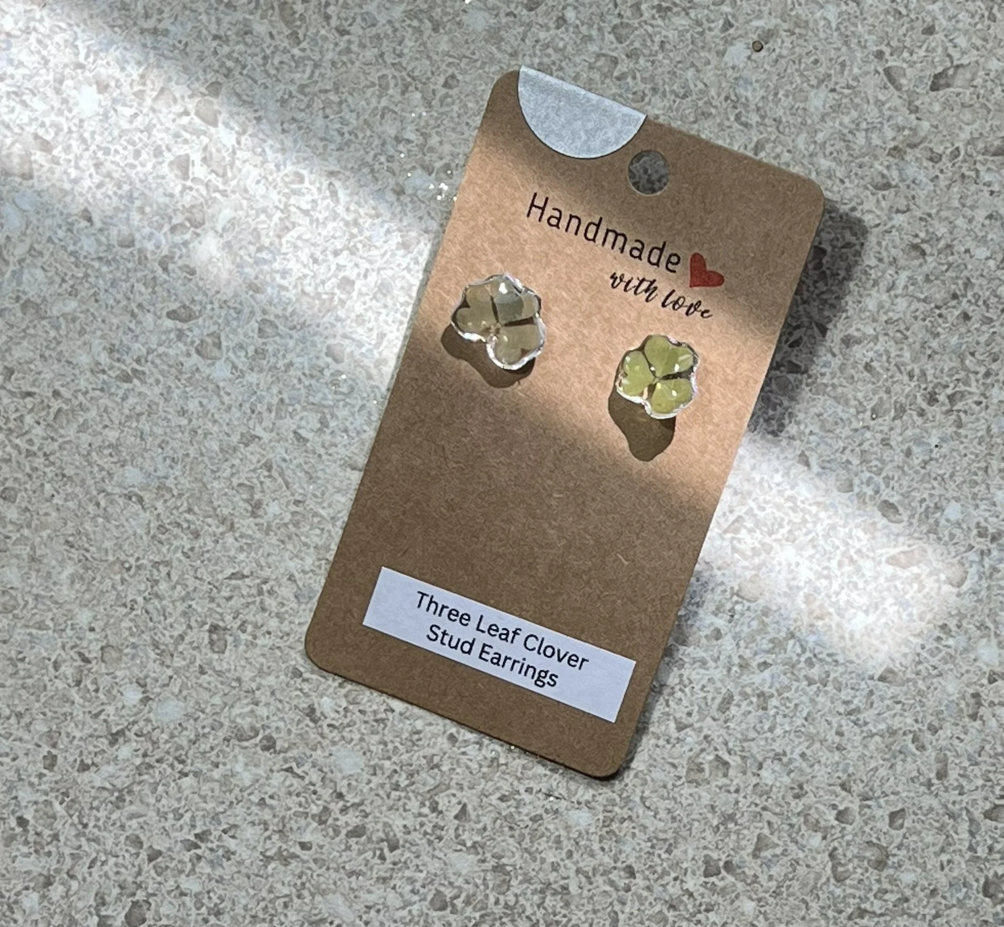 Small Three Leaf Clover Stud Earrings