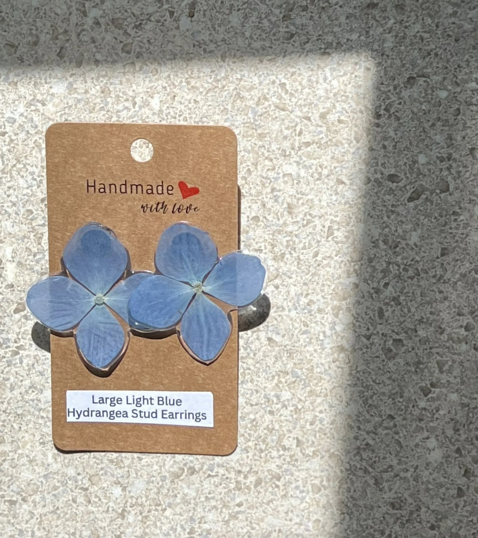 Large Light Blue Hydrangea Stud Earrings