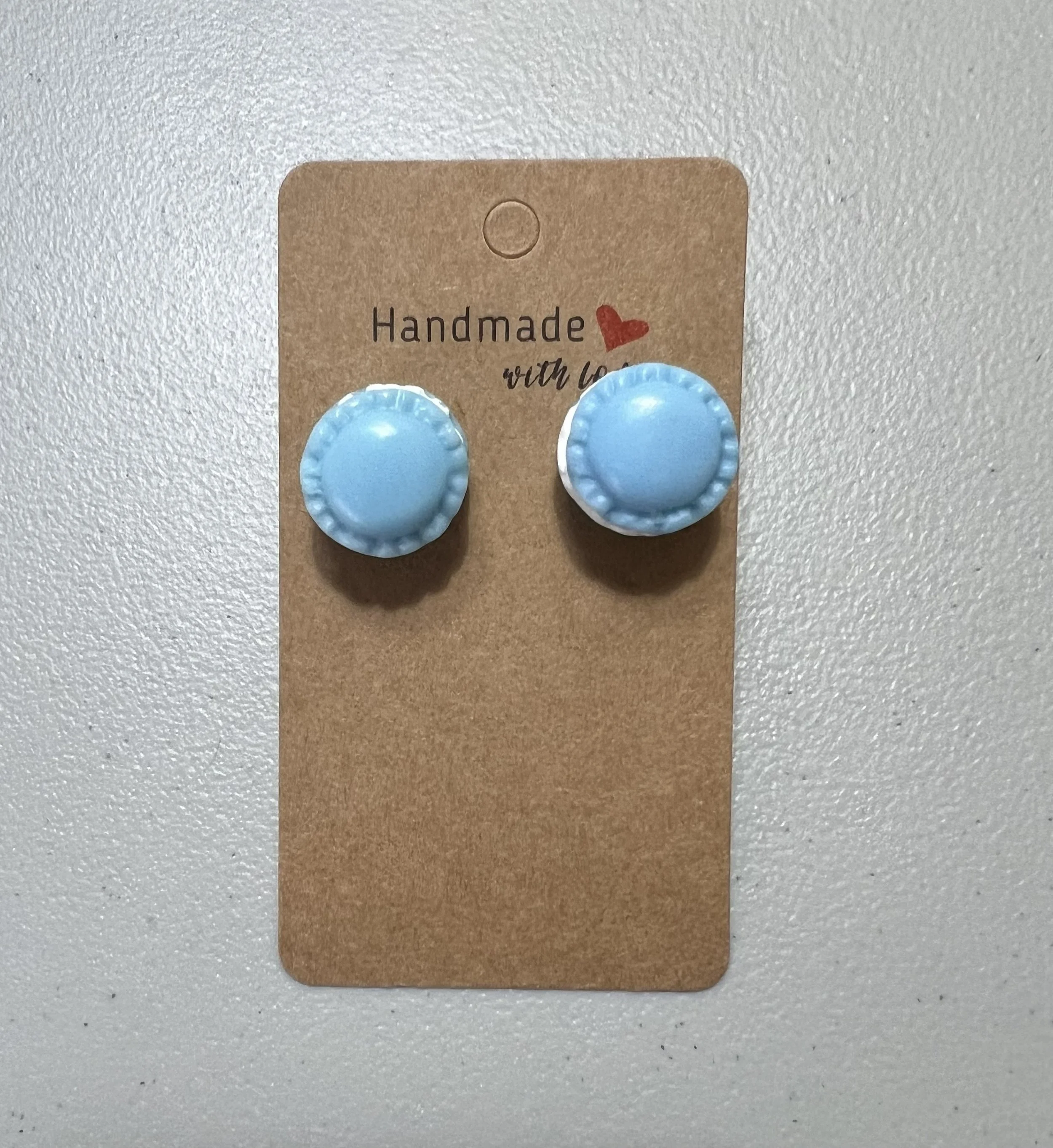 Blue Macaron Stud Earrings