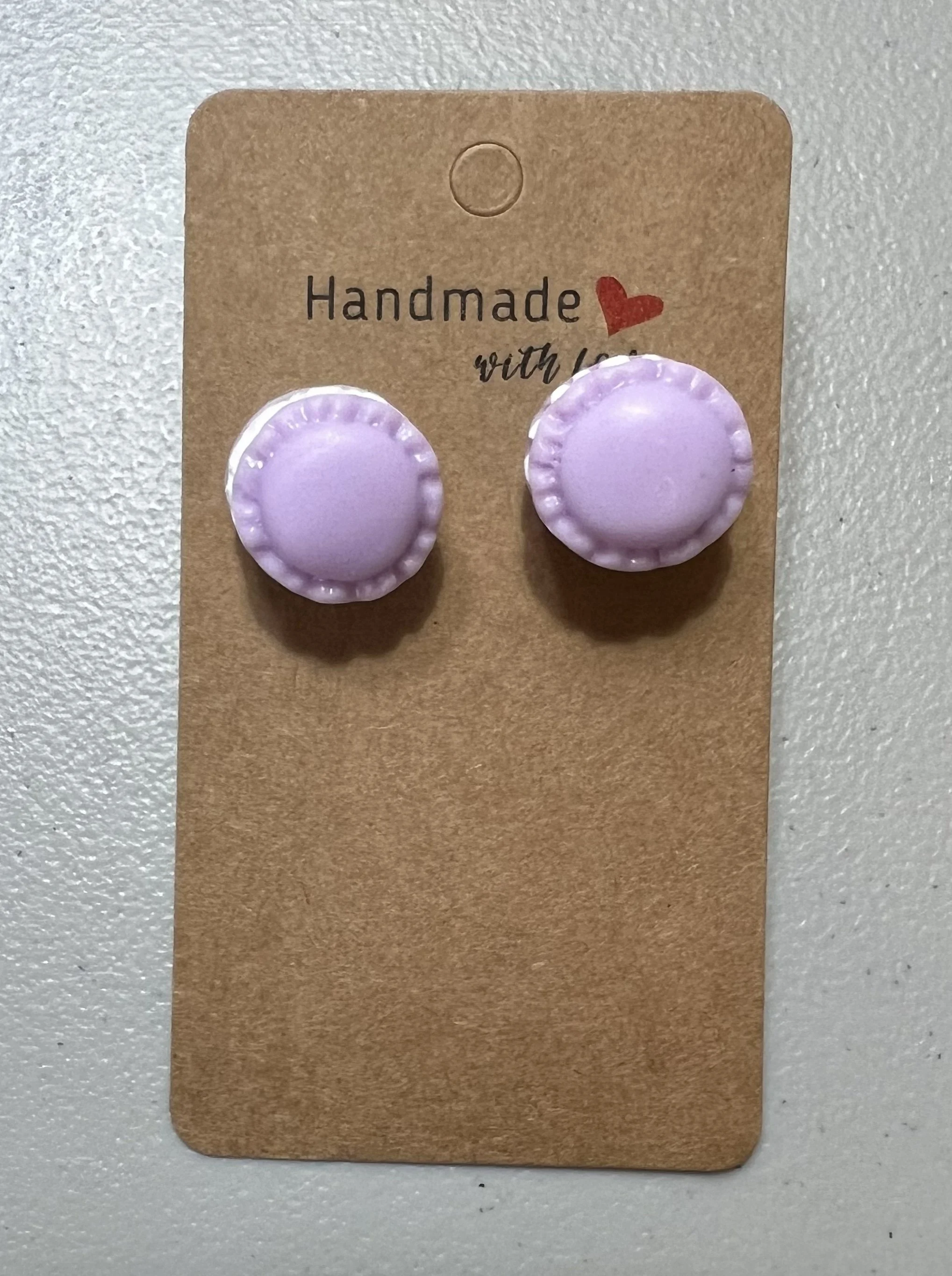 Purple Macaron Stud Earrings