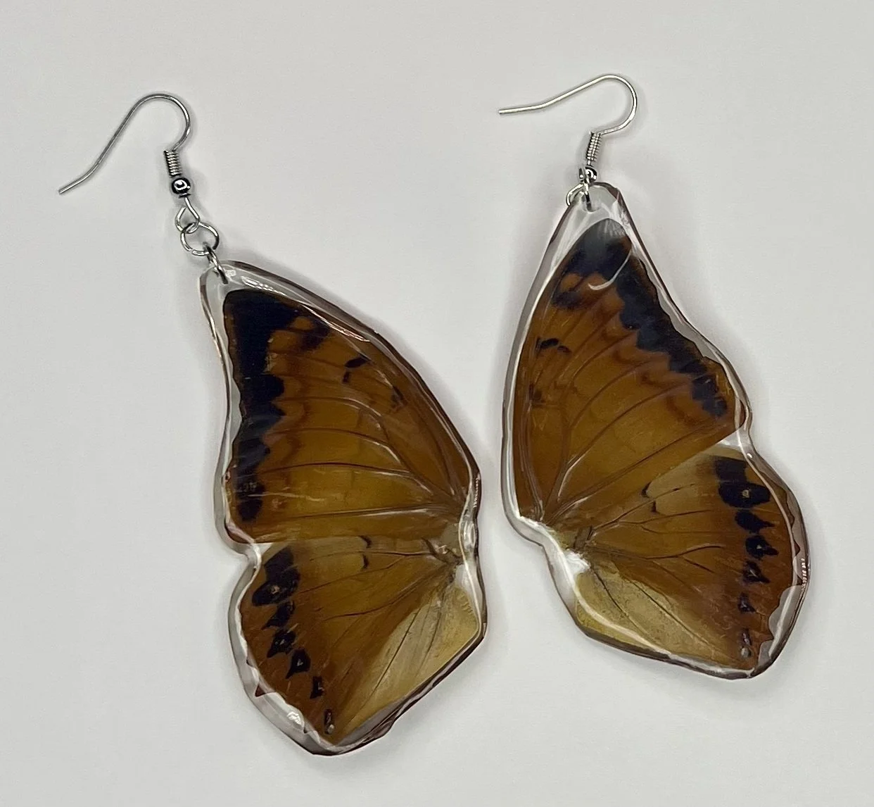 Brown and Black Butterfly Wings Dangle Earrings