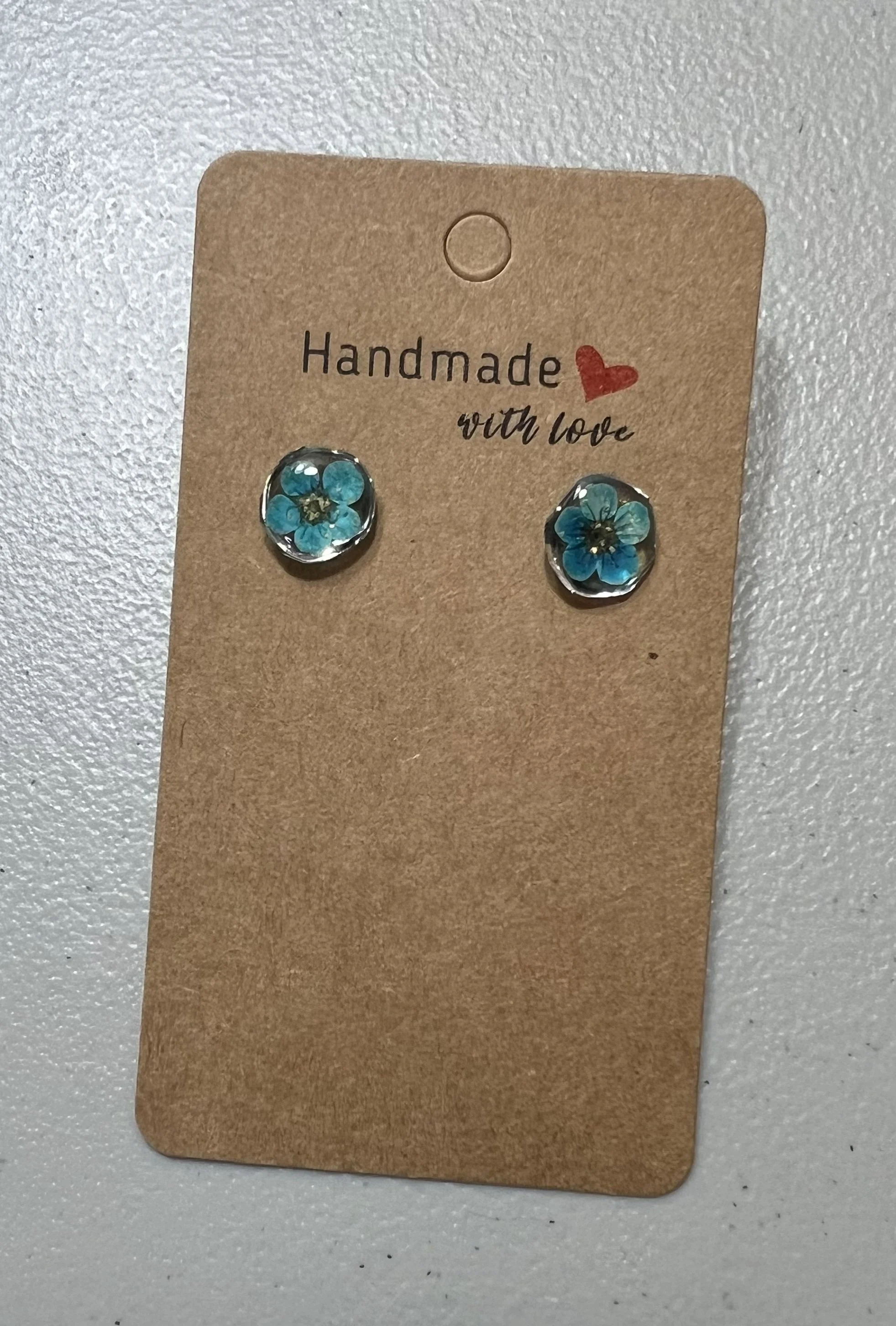 Small Blue Flower Stud Earrings