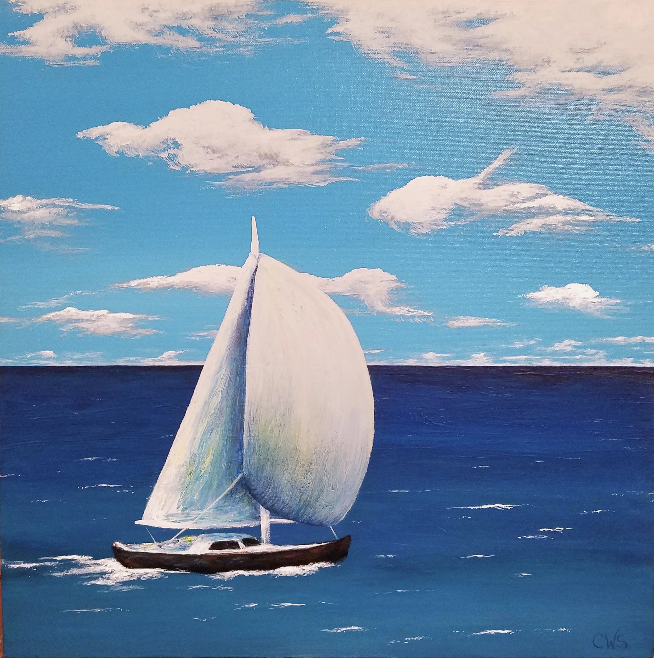 FREE ON THE SEA 20" x 20"
Sold