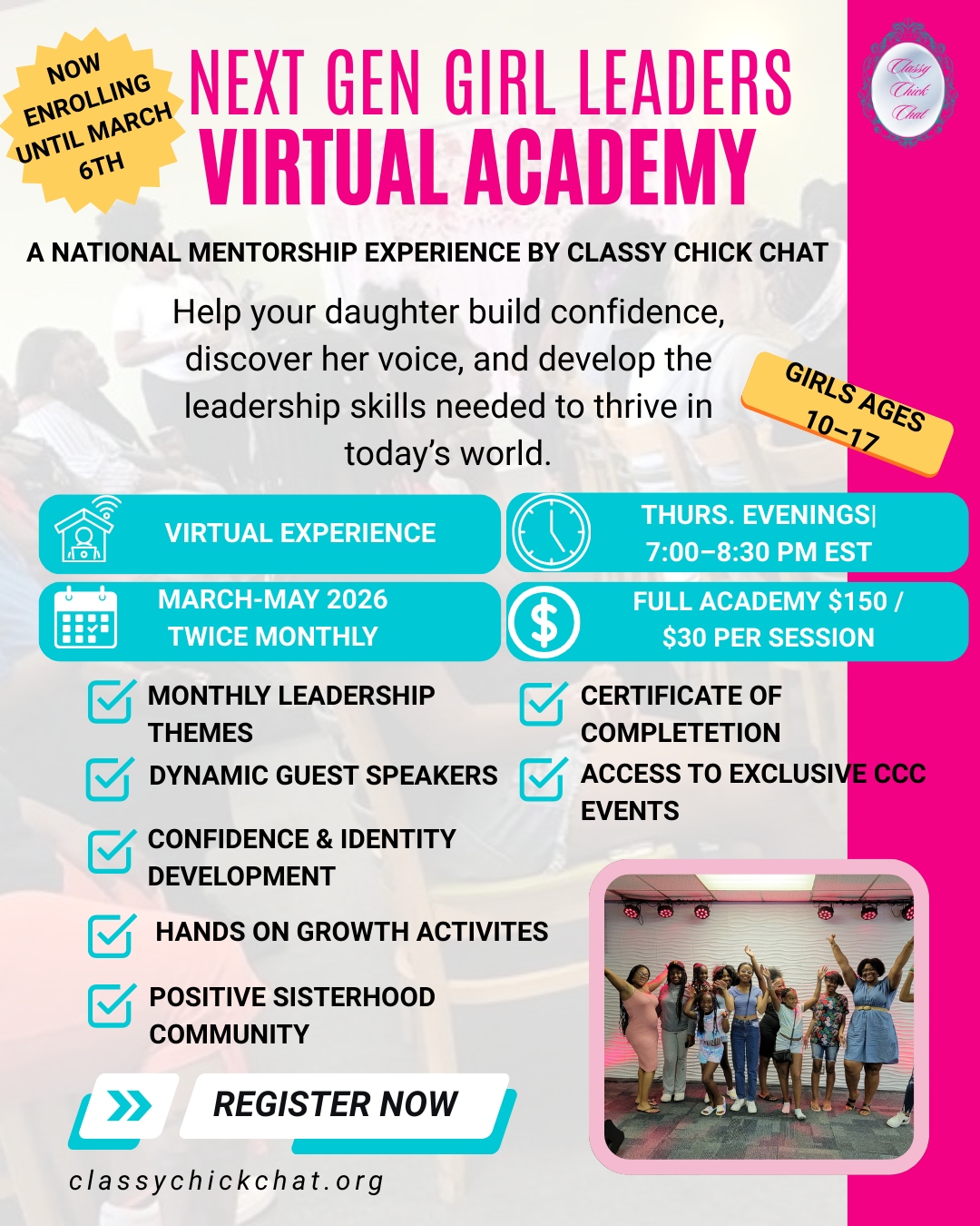 Next Gen Girl Leaders Virtual Academy - Full 6-Sessions