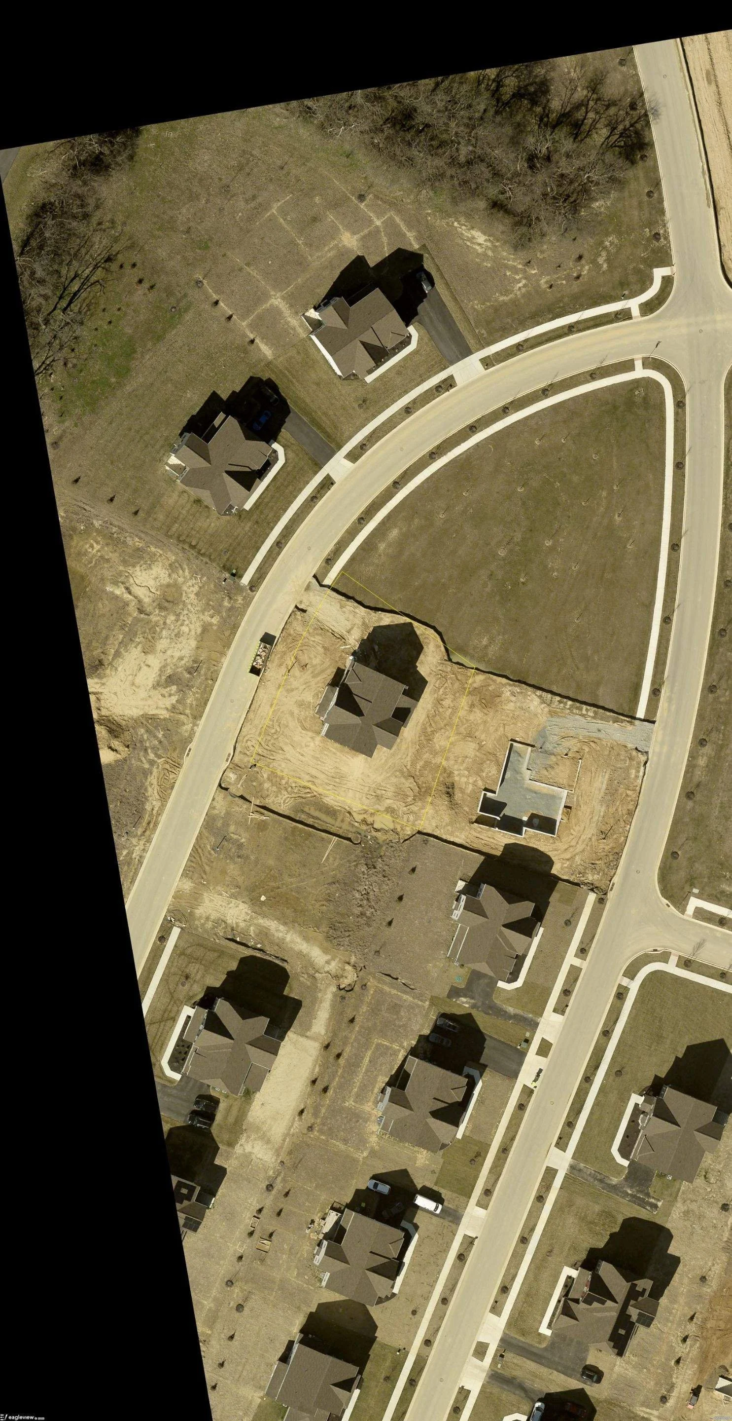 GIS satellite image showing property layout and site analysis for outdoor landscape design in Delaware by Studio G Outdoor Living