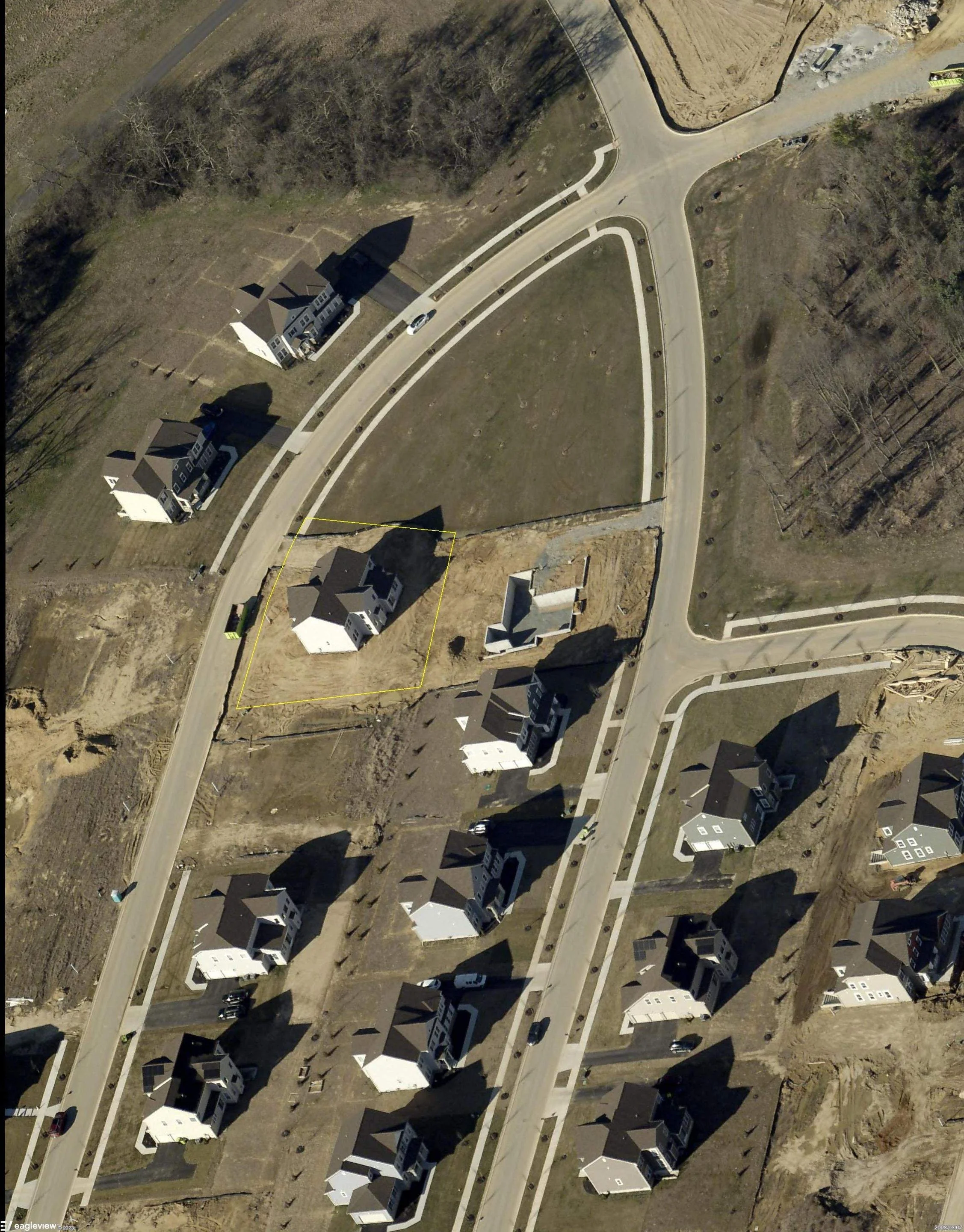 Aerial GIS mapping image showing backyard layout and site measurements for custom outdoor design in Delaware