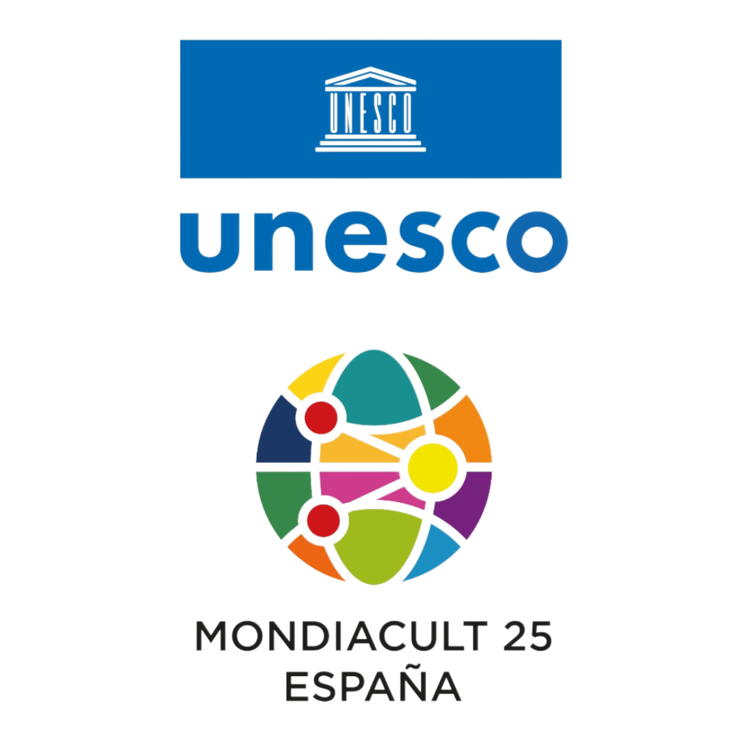 UNESCO Logo and MONDIACULT 25 ESPANA