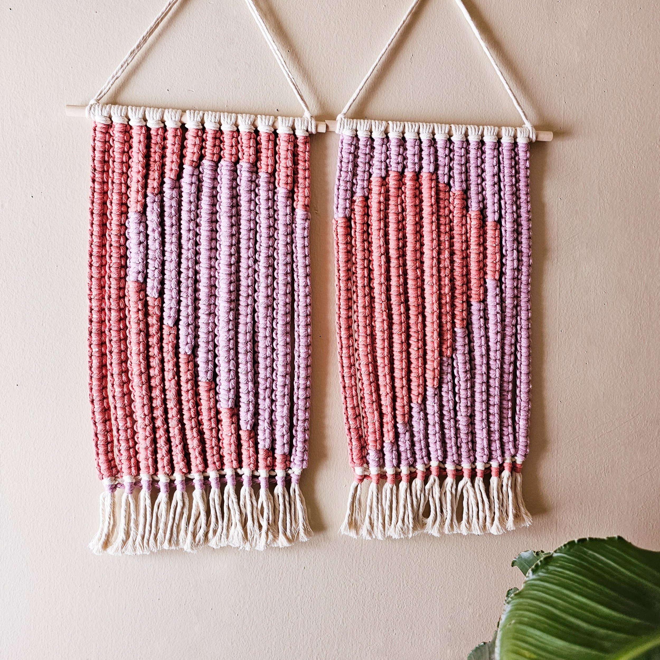 Pair of Coordinating Heart Wall Hangings