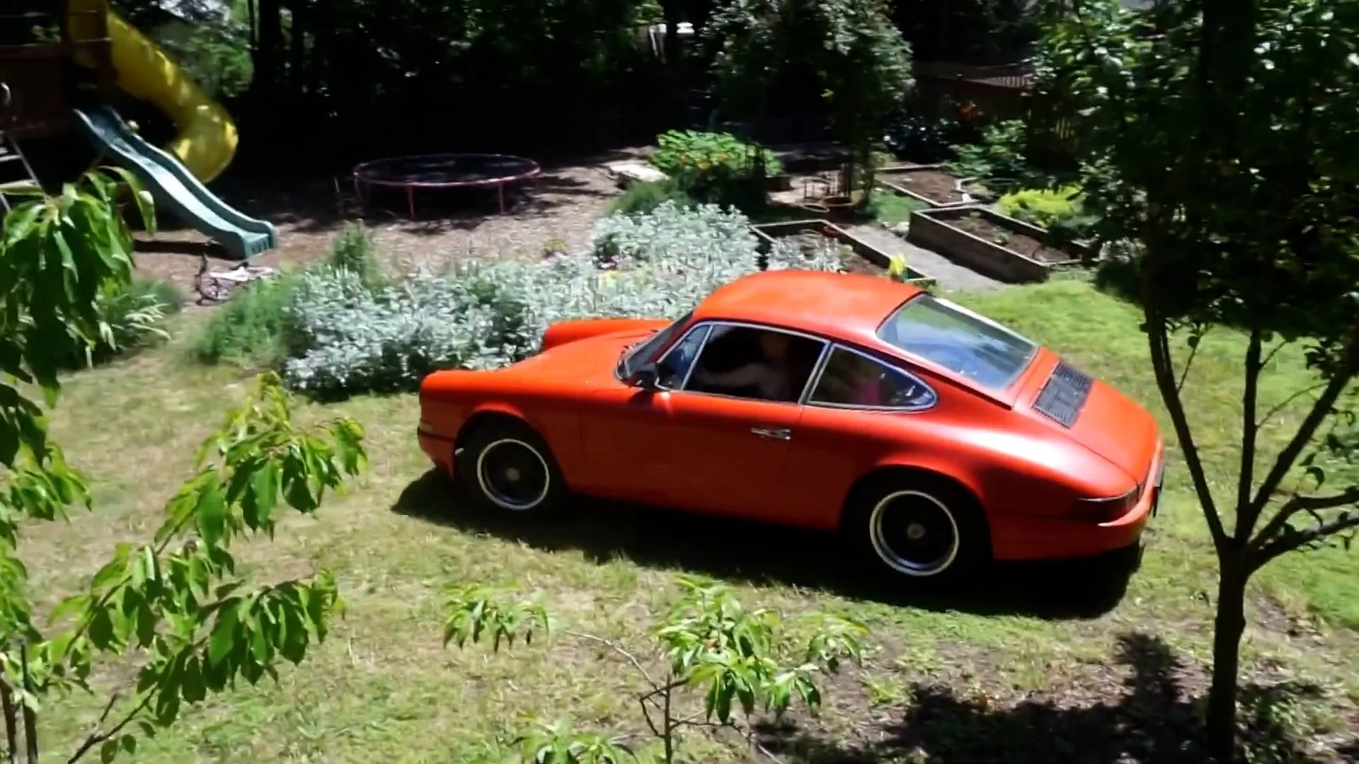 Micah Bayless Childhood Red Porsche 912 EV Converted and driven for the first time.