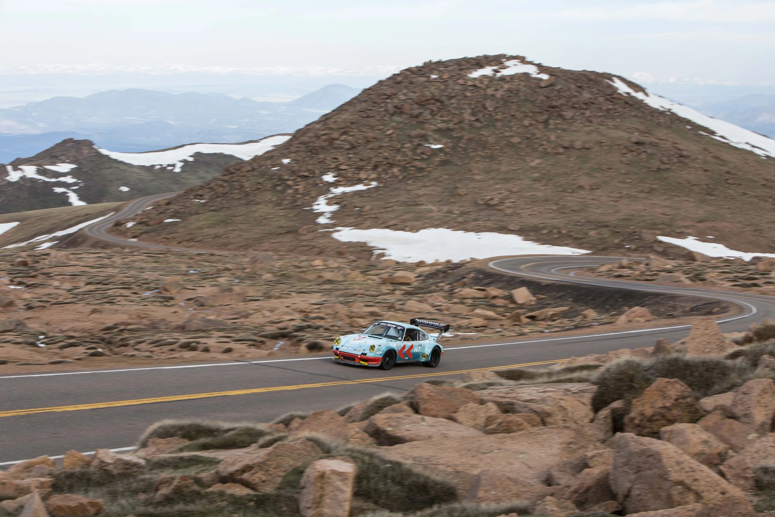 porsche EV Conversion Chris Lennon drives at Pikes Peak