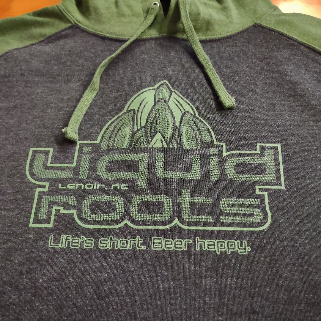 Stay warm and grab a cold one with these hoodies for our pals at @liquidrootsbrewing