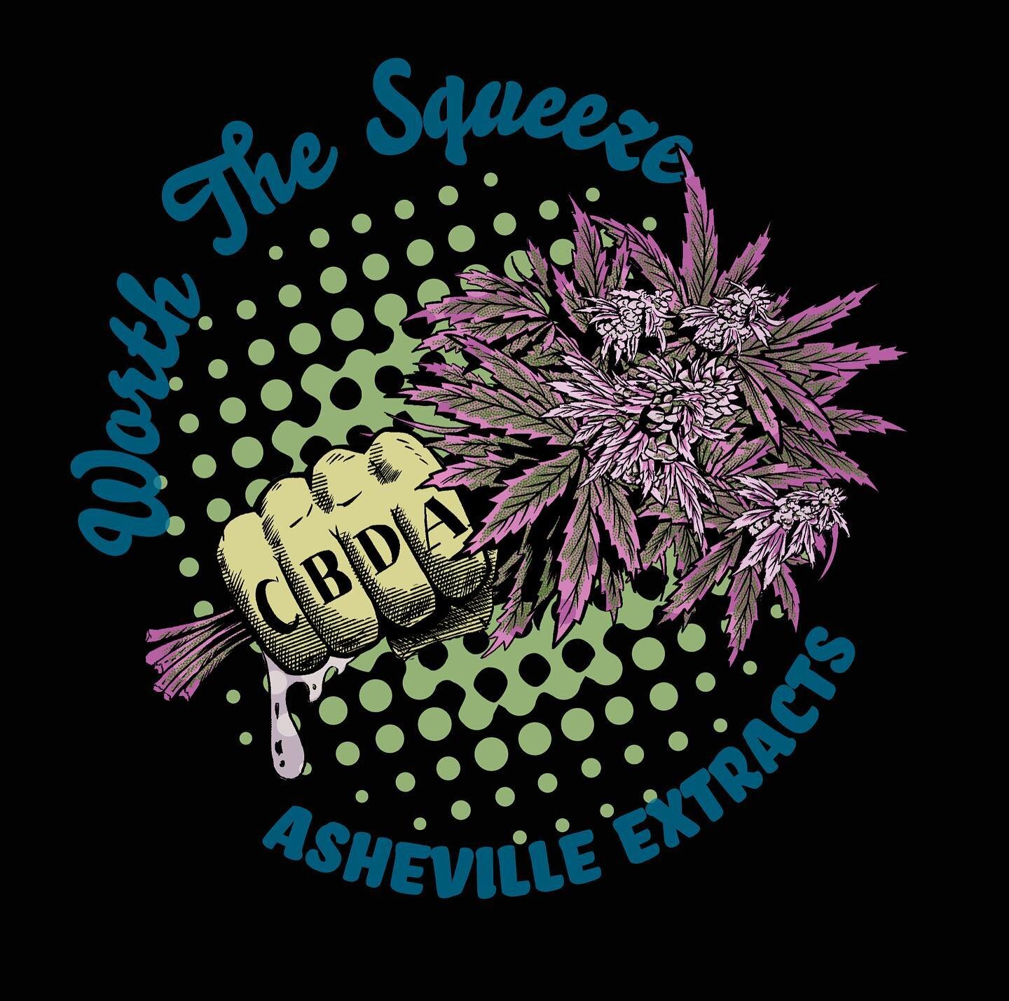 Now that we have a moment to breathe we can show you these shirts and stickers we did by the great minds at @ashevilleextracts2.0 and drawn up by our new designer @andrew.herb.st and they have more of these shirts over there so grab them up! #screenp