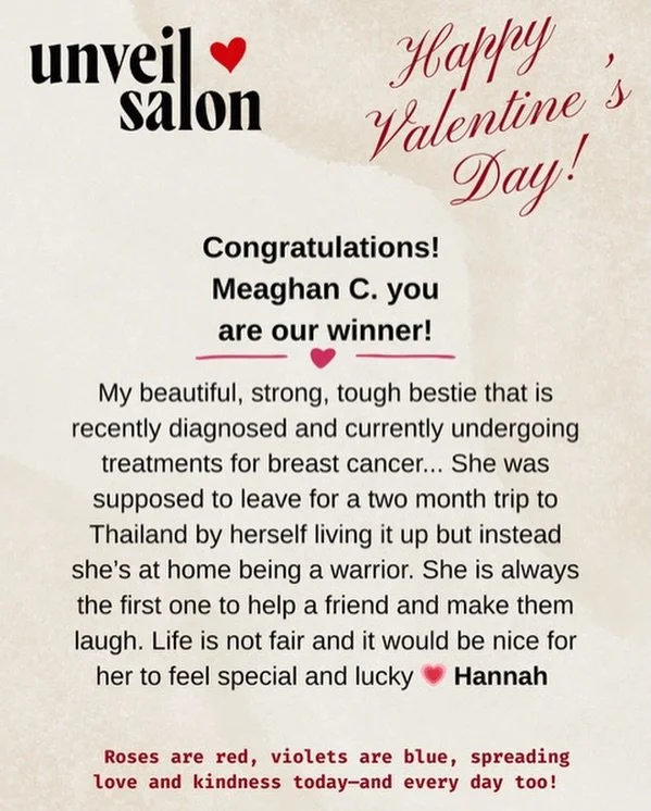 We were overwhelmed with beautiful nominations! Picking was difficult. Thank you to everyone who nominated their loved ones🩷 As a thank you, we're sending each nominee a gift card to Unveil so they can be pampered too- because they deserve it! 💕 Ha