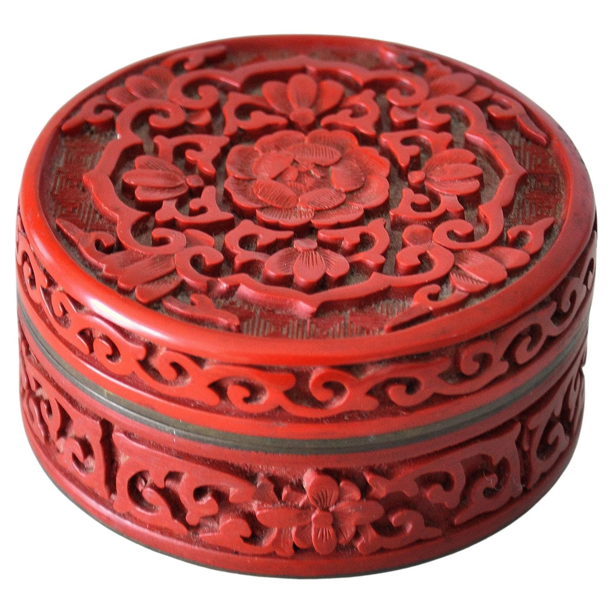 Small-Antique-Round-Chinese-Cinnabar-Brass-Blue-Enamel-Box-1.jpeg