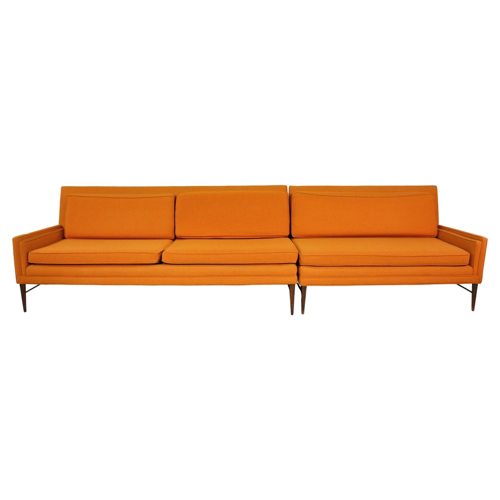 Paul Mccobb Burnt Orange Sectional Sofa