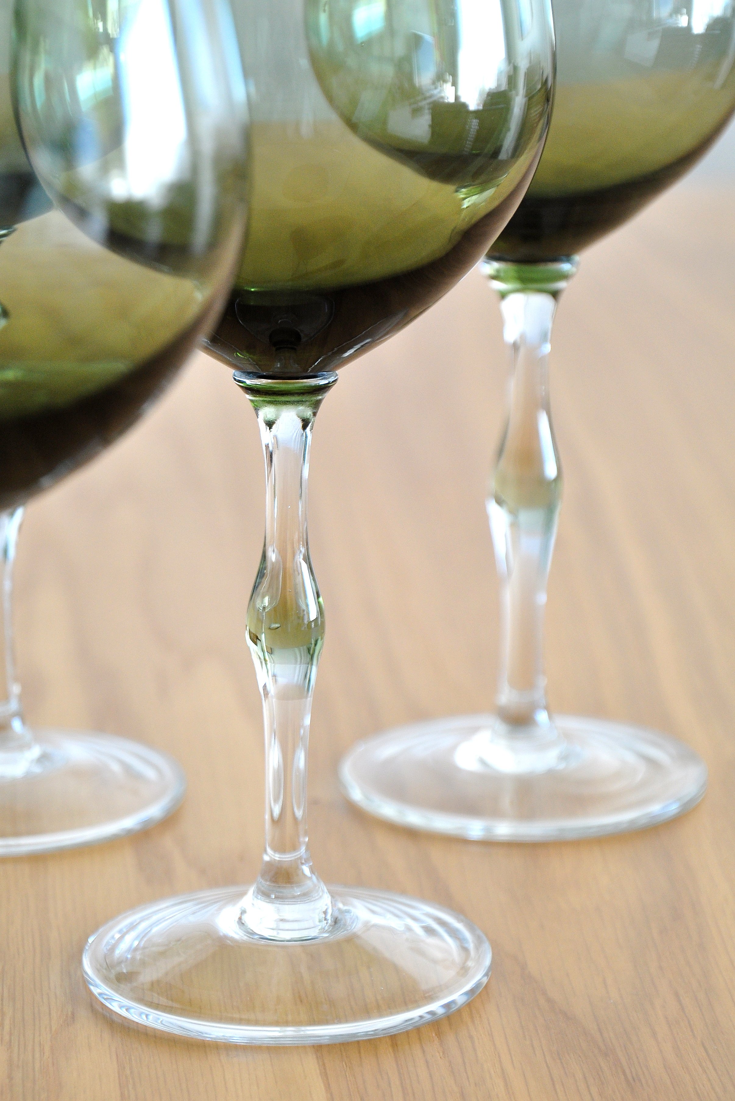 Set of Six Recycled Glass Wine Glasses
