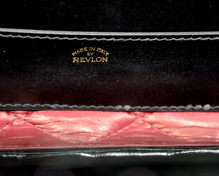 Genuine Black Crocodile Vanity & Jewelry Train Case by Revlon