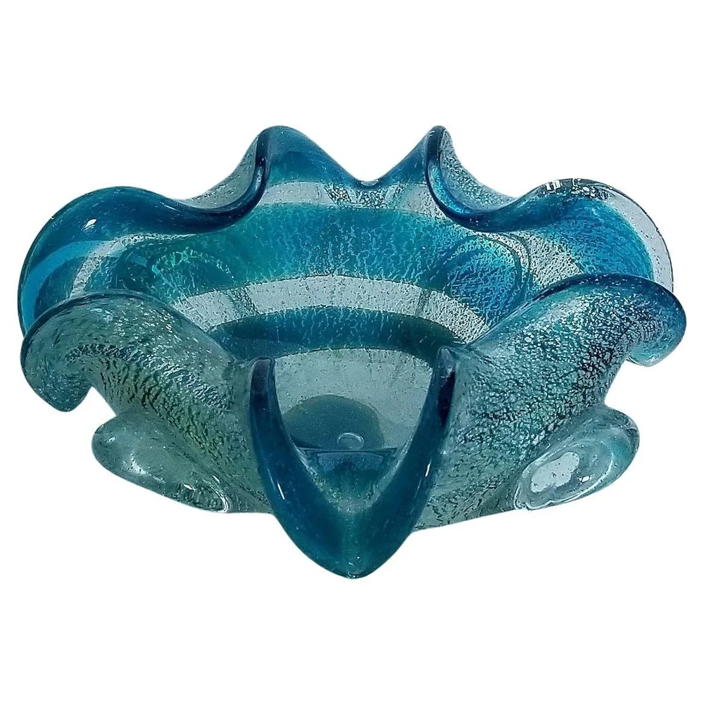 Blue-Silver-Murano-Ashtray-