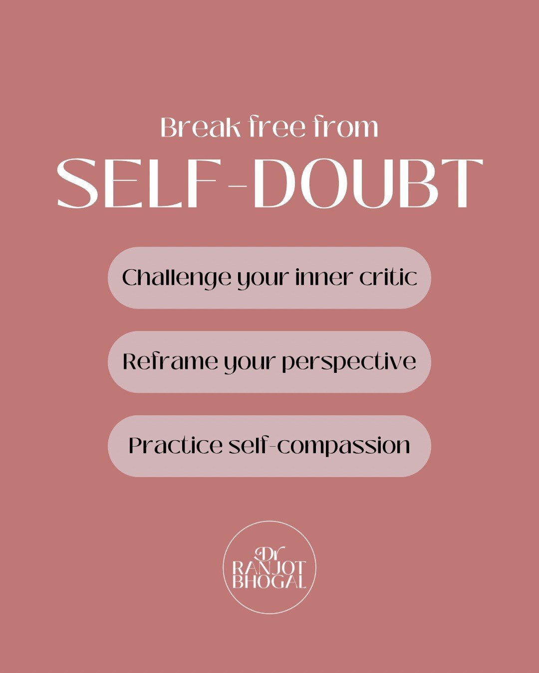 Let's talk self-doubt, that pesky little voice that loves to whisper negativity and trip us up. ⁠
⁠
I know it well, trust me. ⁠
⁠
But here's the thing: we can break free!⁠🙌🏼⁠
⁠
Save this post to refer back to when you feel self-doubt creeping in...