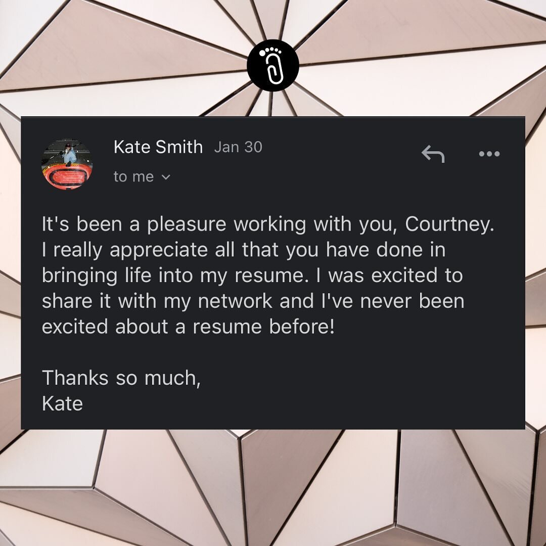 I love when clients find their resumes exciting! Best wishes, Kate. 
.
.
.
.
.
.
#FiveStars #NowHiring #JobSearch #JobSearching #JobSearchTips #Resume #Resumes #ResumeWriter #CV #CoverLetter #CoverLetterWriting #CareerHelp #ATS. #CHATGPT #OpenAI #Car