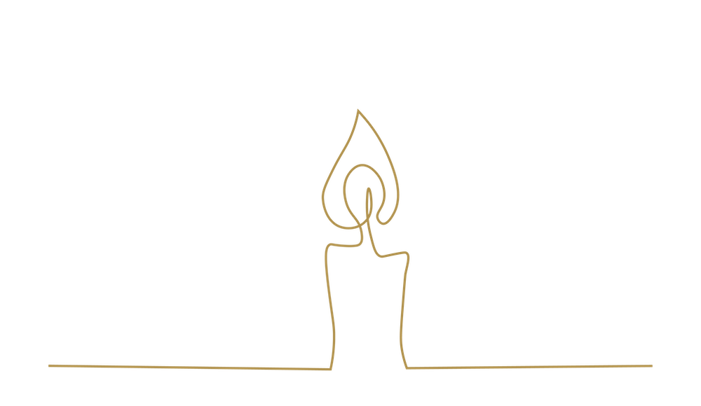 line drawing of a lit candle