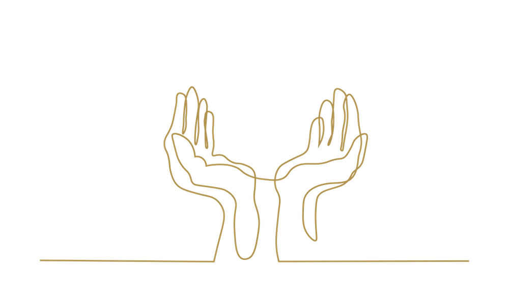 line drawing of two hands cupping together