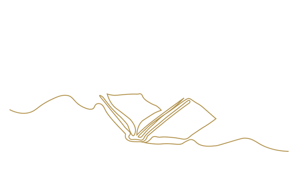 line drawing of an open book