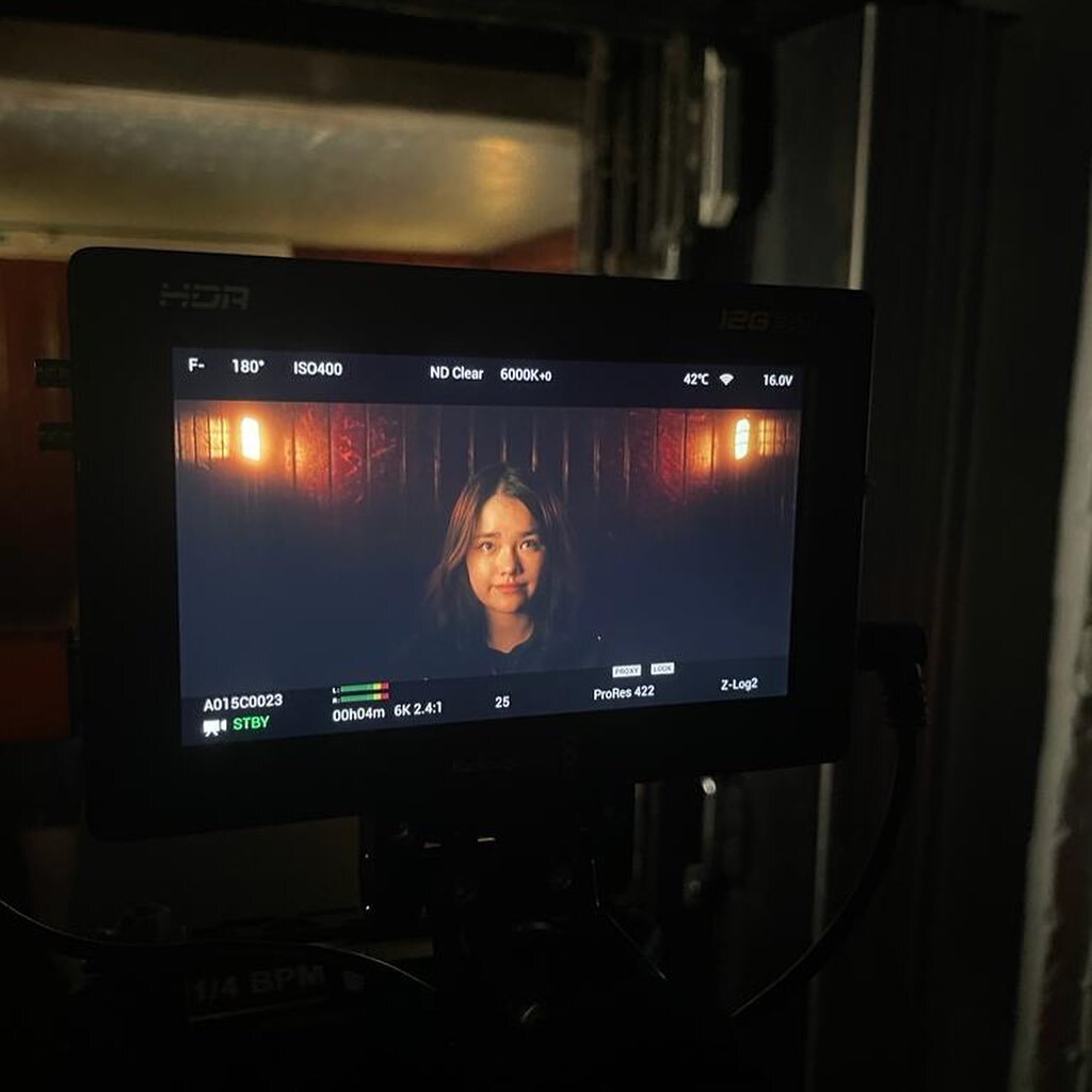 [D-5] production design went hand in hand with lighting 💡 

two MC lights made to look like lift lights on a side- I used black gaffa tape to create a look of a cage-like feel to match the industrial image and the camera was out of focus of the back
