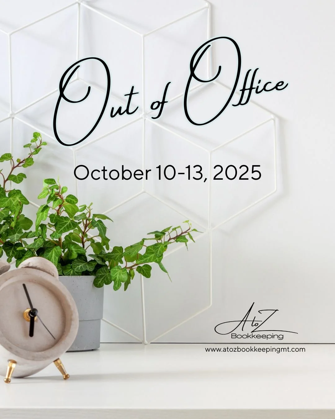 We&rsquo;ll be out of the office for a long weekend, October 10&ndash;13, 2025. During this time we won&rsquo;t be checking emails, but we&rsquo;ll be back on Tuesday, October 14, ready to jump back in.

Thank you for your patience &mdash; we appreci