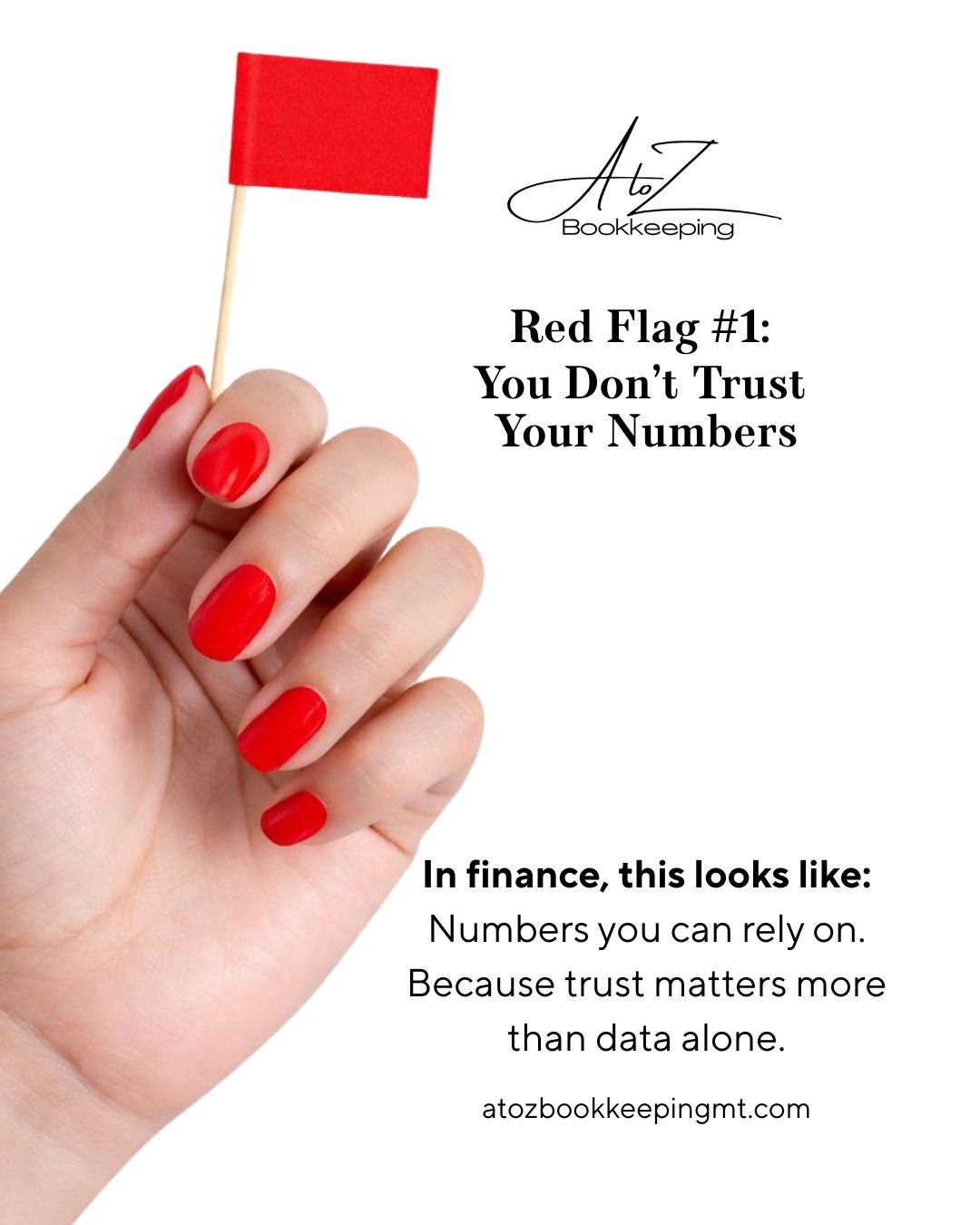 🚩Red Flag #1: You Don&rsquo;t Trust Your Numbers
If your books require constant reassurance, late-night second-guessing, and emotional support, trust is missing. Numbers should ground you &mdash; not gaslight you. This isn&rsquo;t about data. It&rsq
