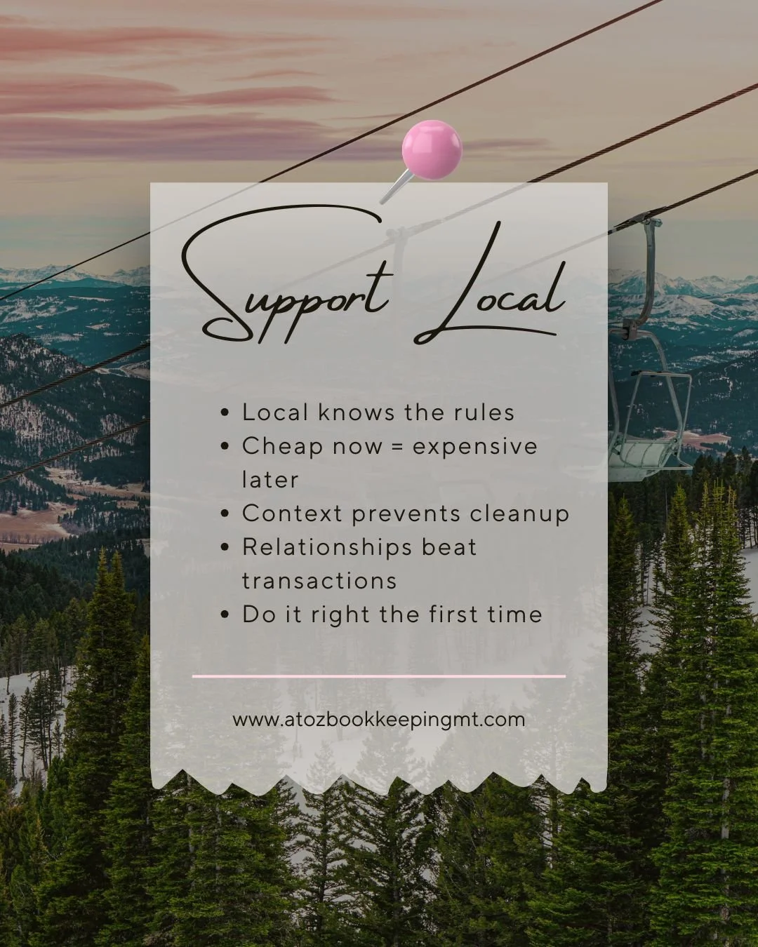 While recently doing a client clean-up, we have a good reminder: local matters.

Hiring the cheapest virtual option can cost thousands later when cleanup is needed. Context, local tax nuances, and knowing this valley actually matter.

Bookkeeping isn