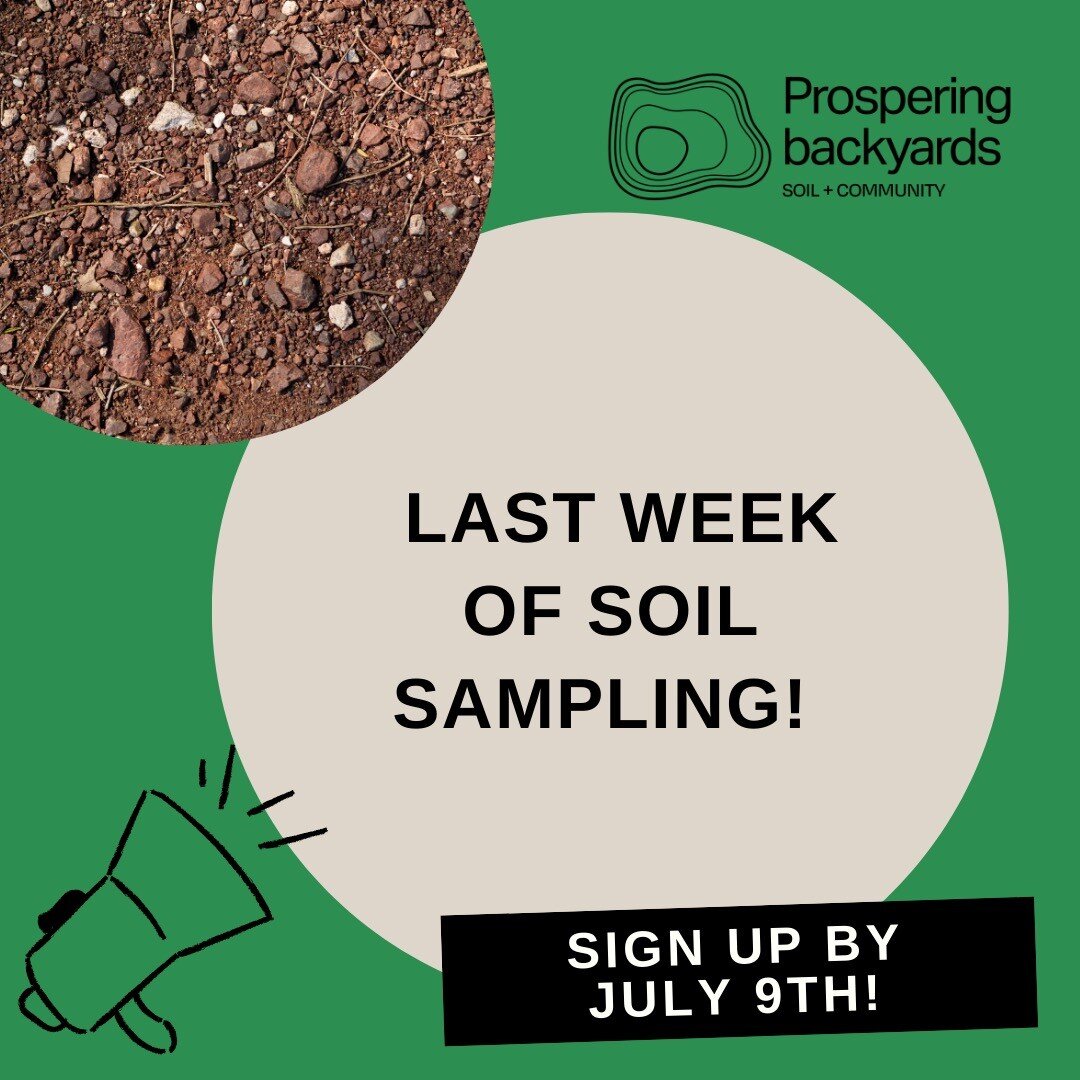 Our soil sampling period ends this SATURDAY July 9th! (LINK IN BIO)

All samples must be collected by July 9th to be included in this batch of soil samples. 🌱

If you&rsquo;ve signed up and have not scheduled a sample, please contact us! 

If you wi