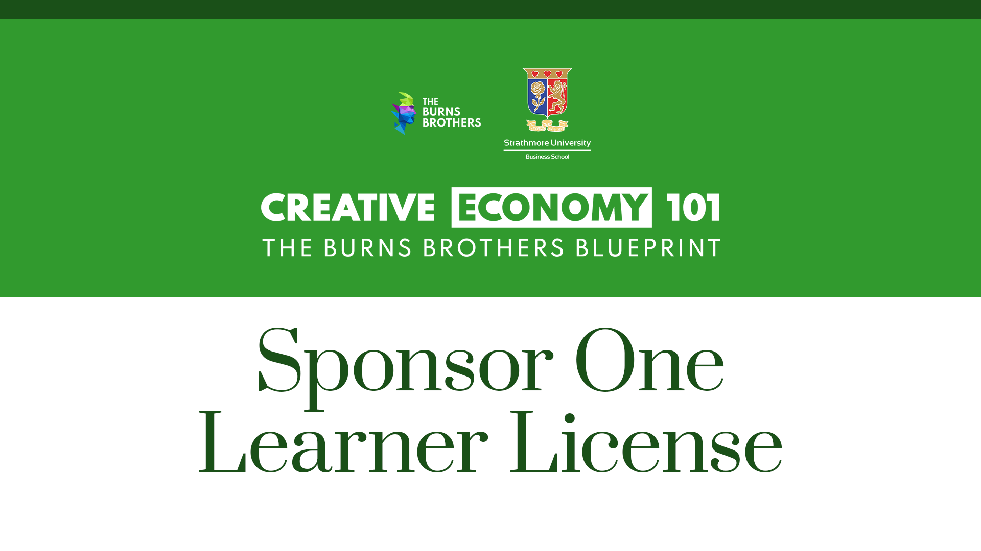Sponsor One Learner License • Creative Economy 101