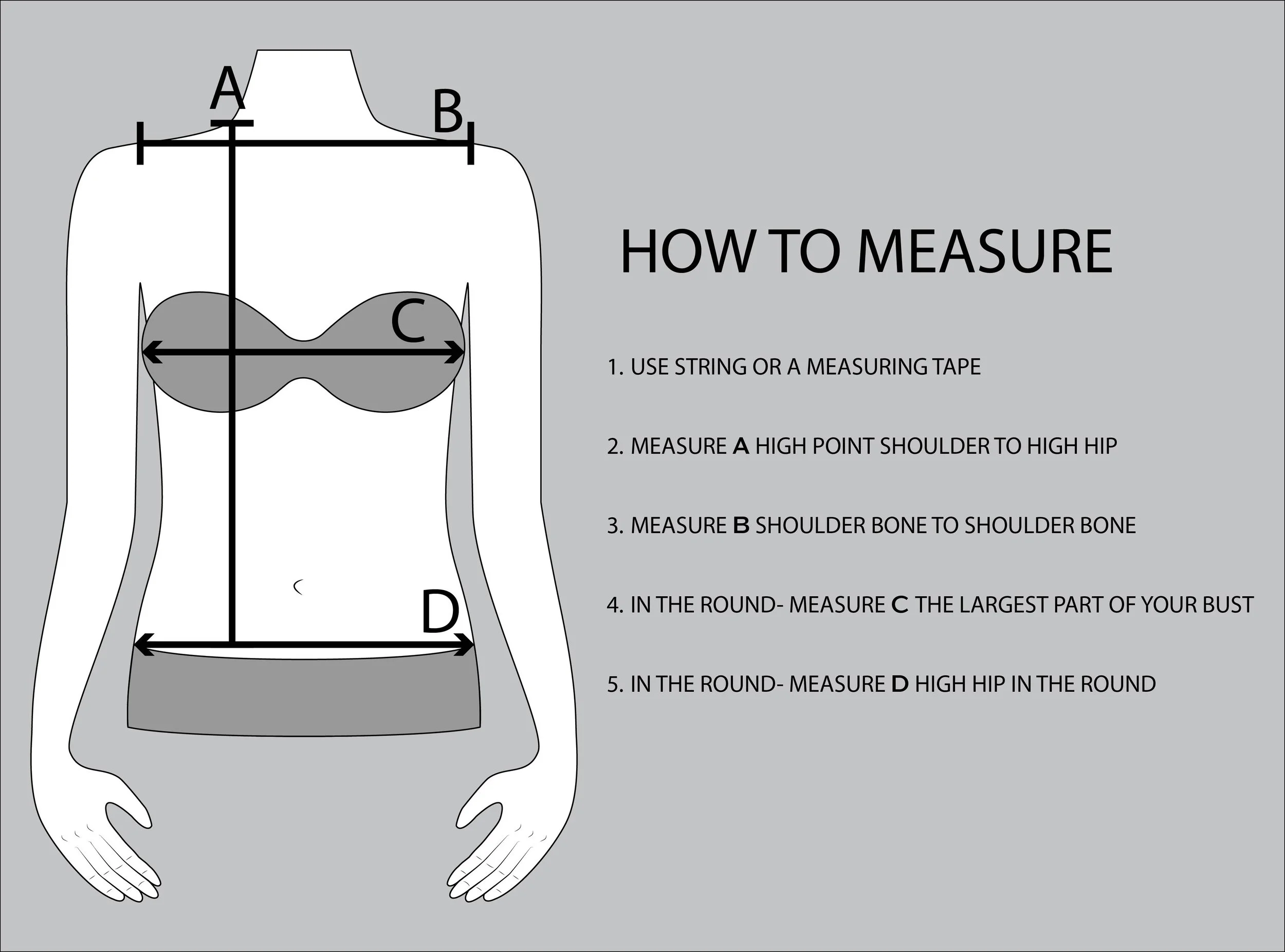 HOW TO MEASURE FOR YOUR TOP. Contact us if you need assistance