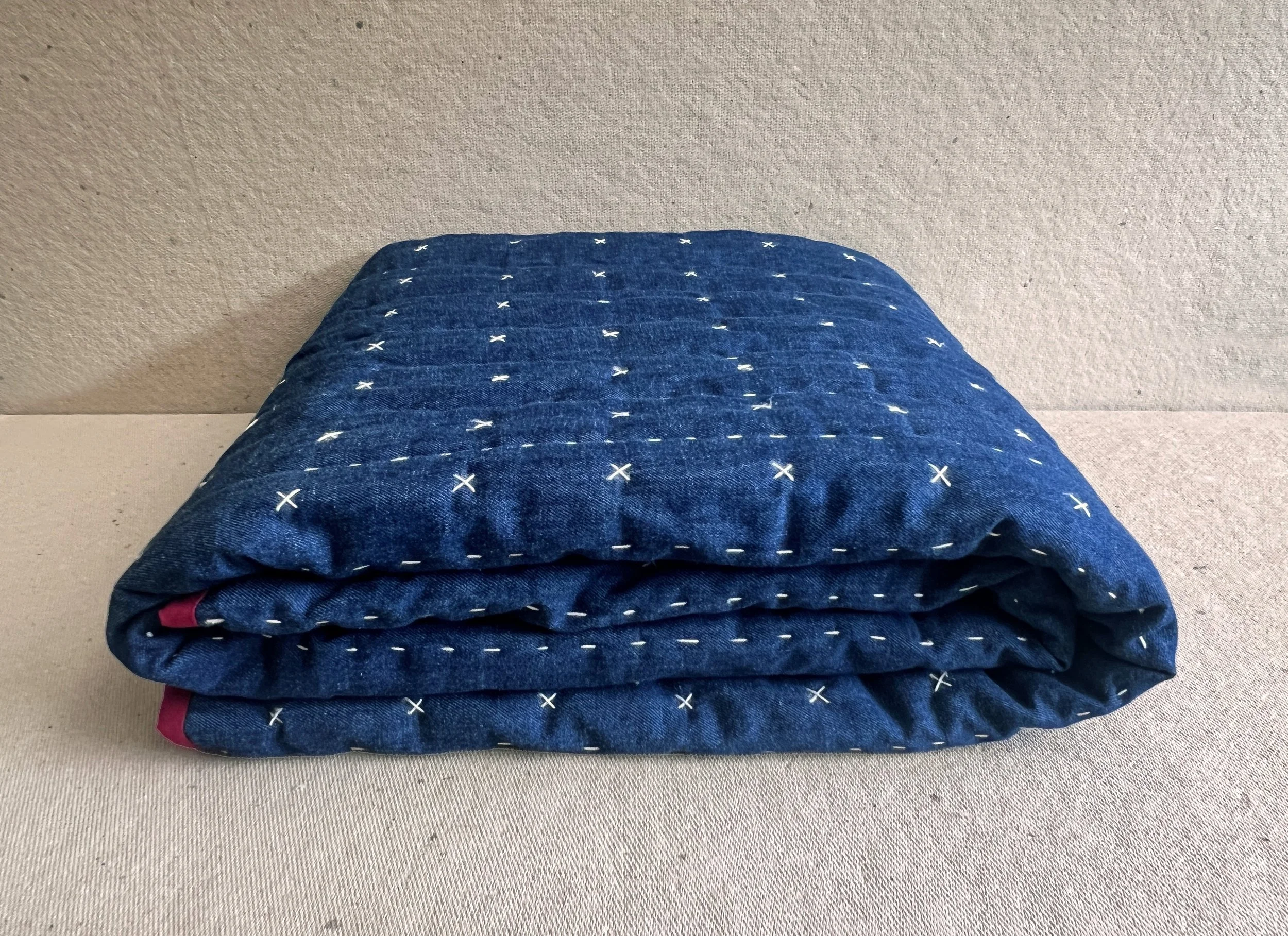 Hand Stitched Quilt Throw - Pinks