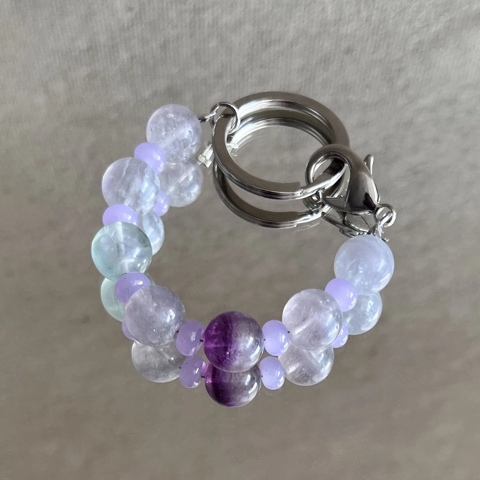 Fluorite Key Ring Bracelet - Purple