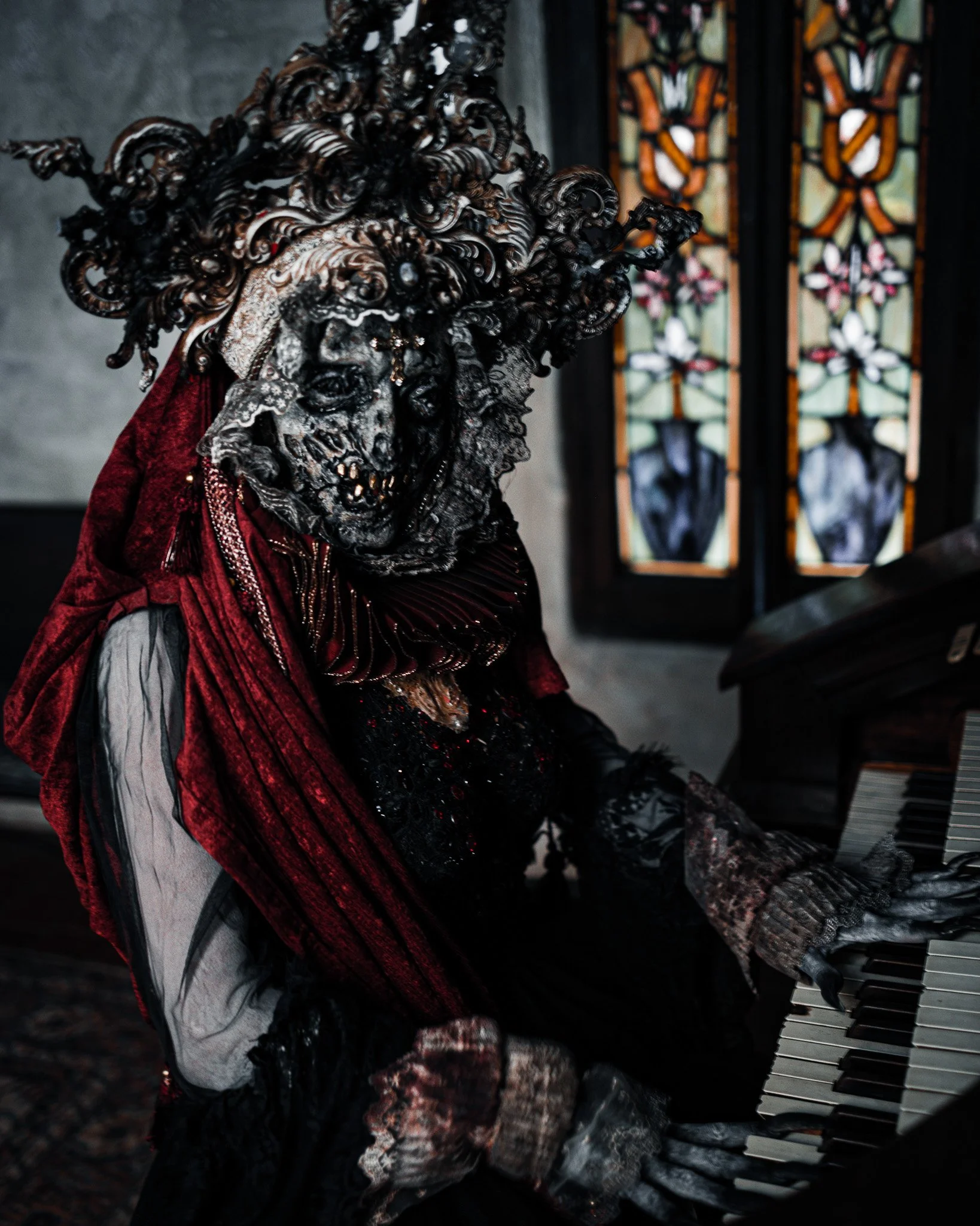 Witch Cosplayer in old Church