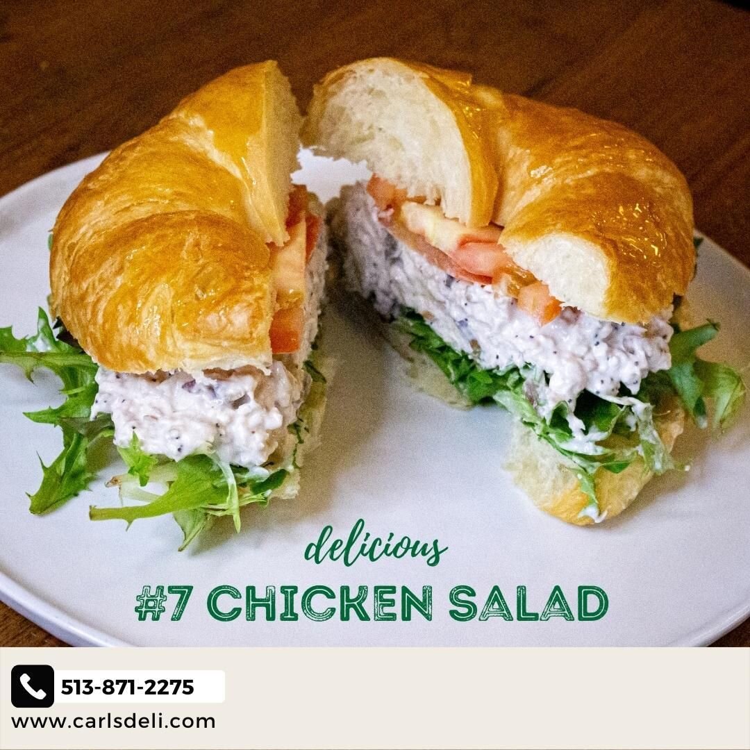 Meet the #7 - Chicken Salad (Silverglades) with lettuce and fresh sliced tomatoes.